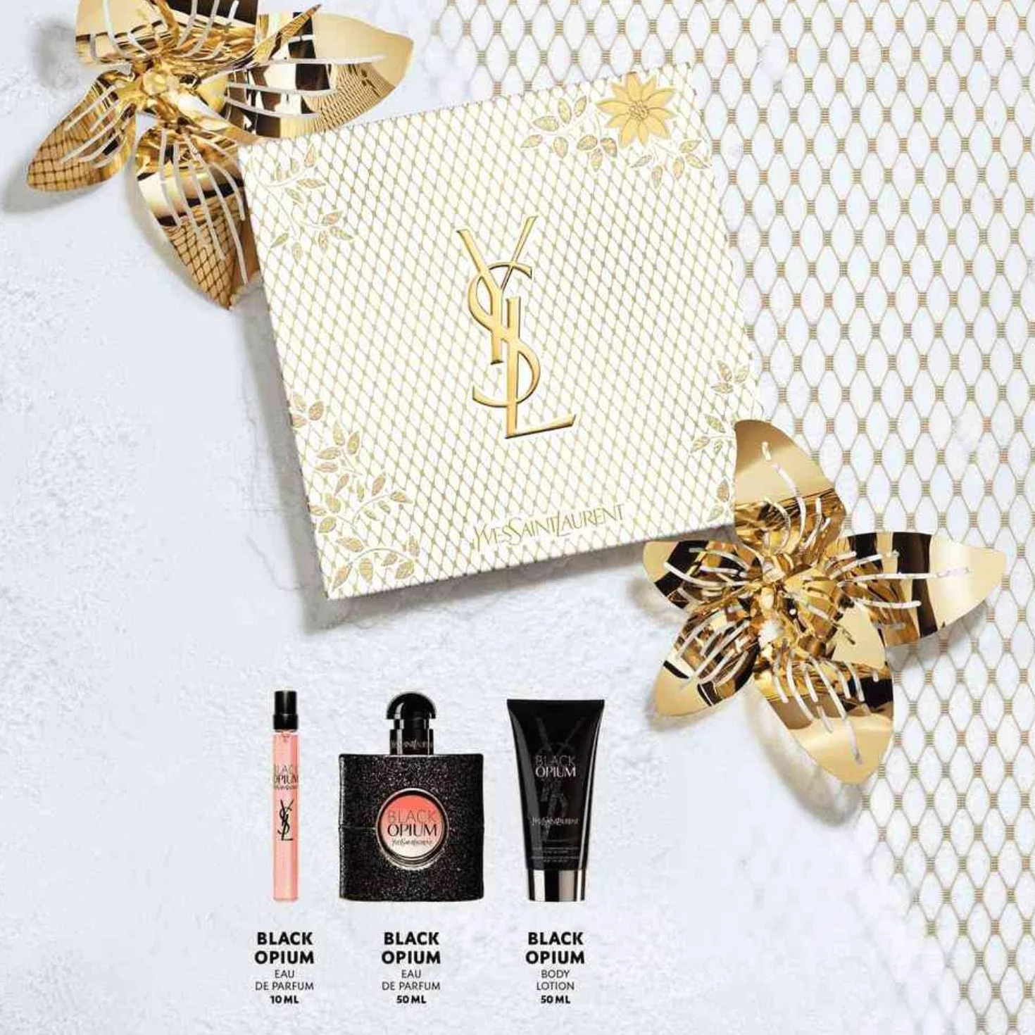 Yves Saint Laurent Black Opium Zestaw upominkowy dla kobiet EDP 50 ml EDP 10 ml i krem do ciała 50 ml