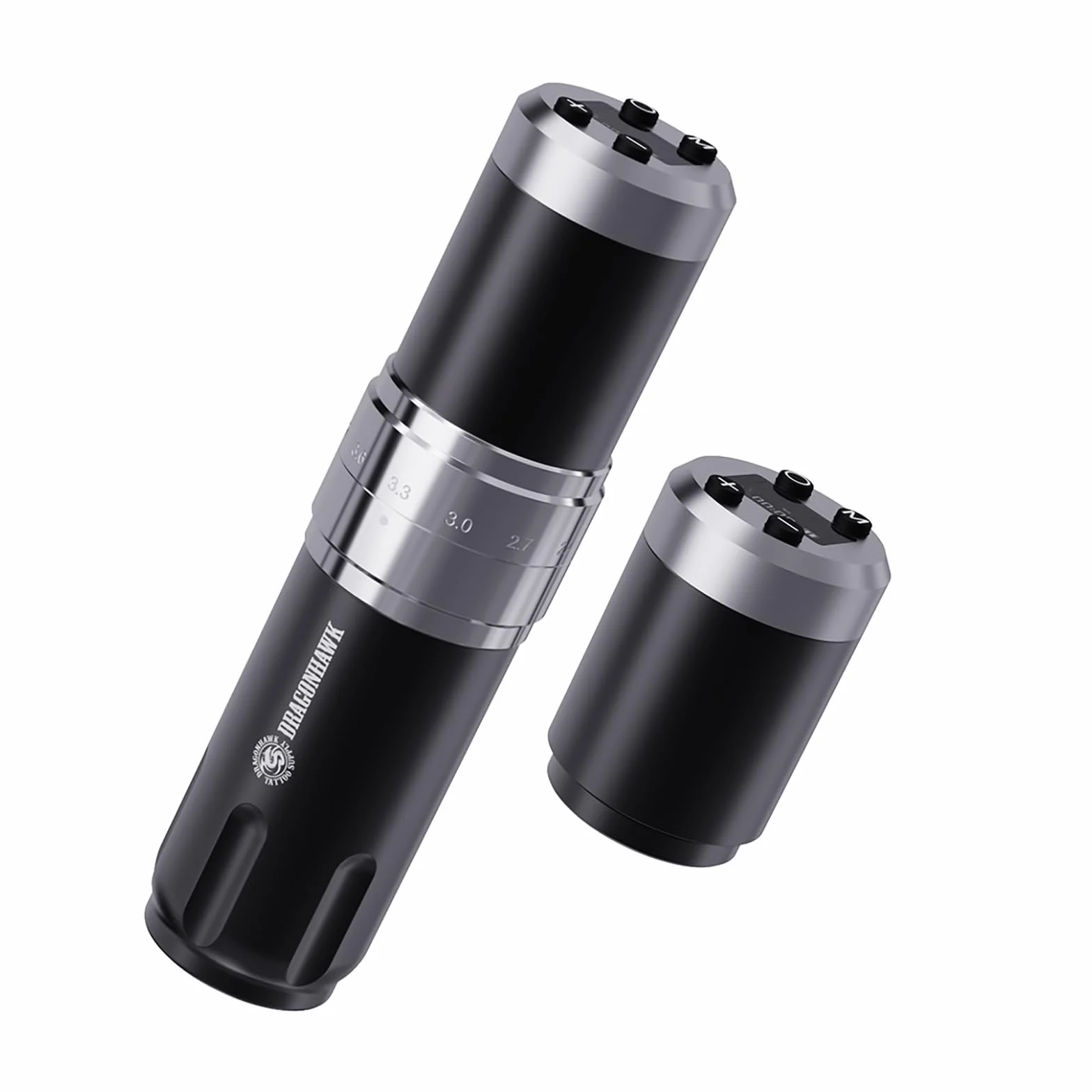 Dragonhawk Wireless Rotary Tattoo Pen Machine Tattoo Motor Gun with 2 pcs 1500mAh Batteries, Adjustable Stroke Length 2.4mm-4.2mm (7 Settings), for Tattoo Artists