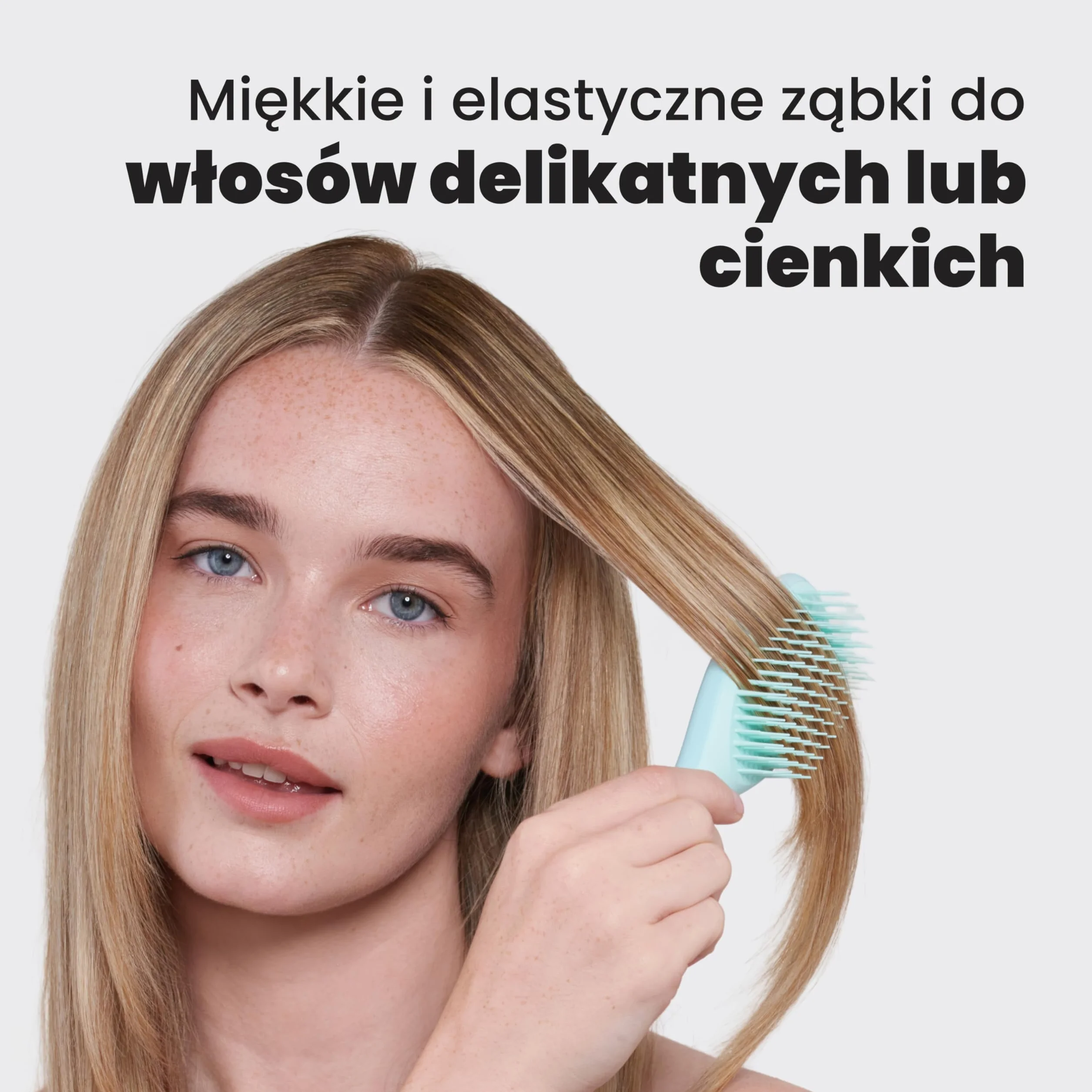 Tangle Teezer Mini Ultimate Detanger Fine & Fragile - do włosów mokrych i suchych - szczotka do rozczesywania do cienkich i delikatnych włosów - idealna szczotka dla dzieci i w podróży - Nefrytowa