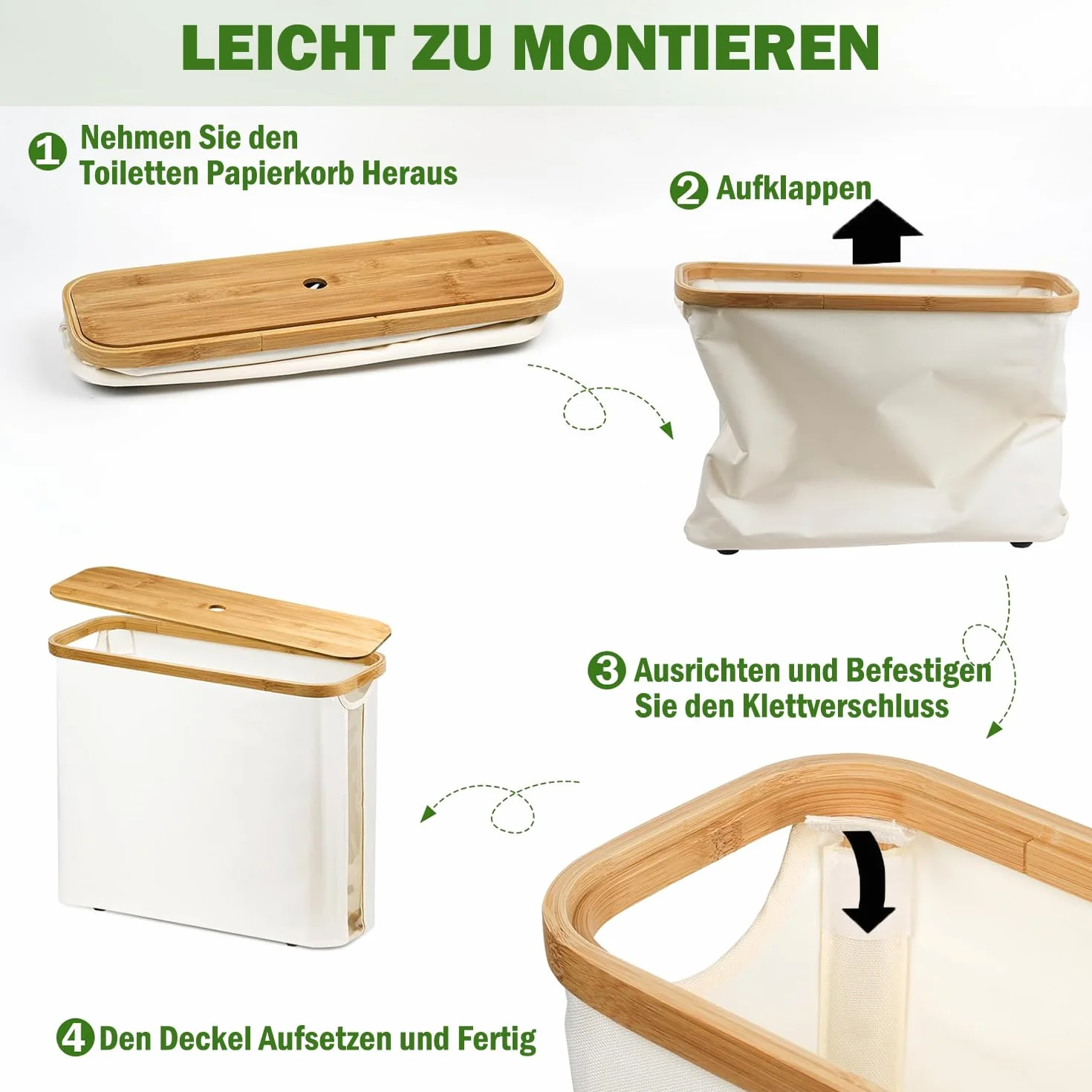 24L kosz na papier toaletowy z pokrywą wykonany z bambusa, organizer łazienkowy do przechowywania papieru toaletowego, pojemnik na 12 rolek papieru toaletowego 45 x 15 x 35 cm (beżowa)