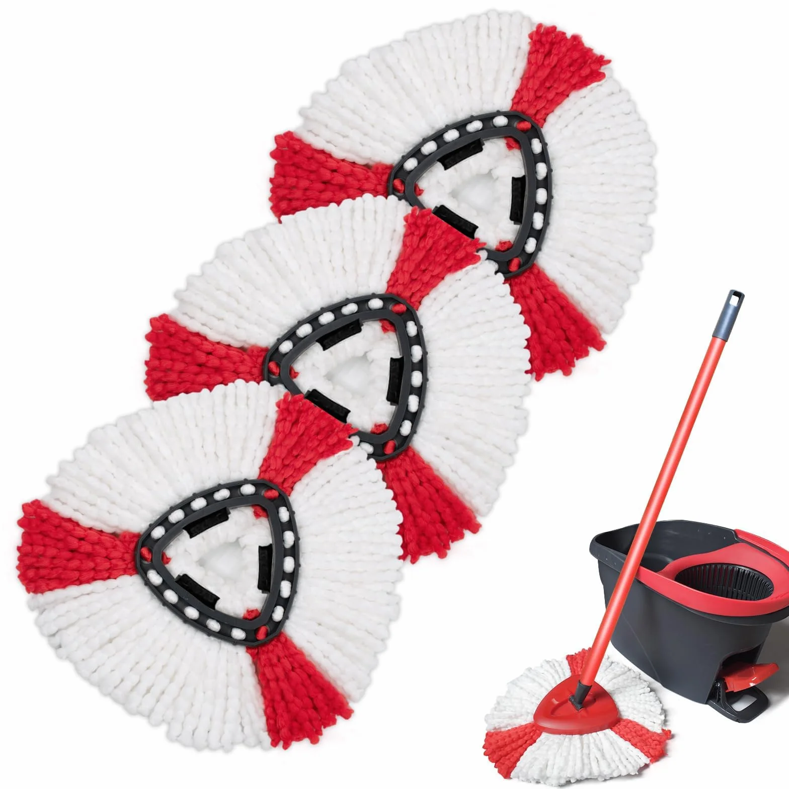 3 sztuki głowic mopa kompatybilnego, wymienne głowice mopa z mikrofibry, mop z mikrofibry, do zestawów Vileda Turbo, EasyWring & Clean, wszystkie podłogi