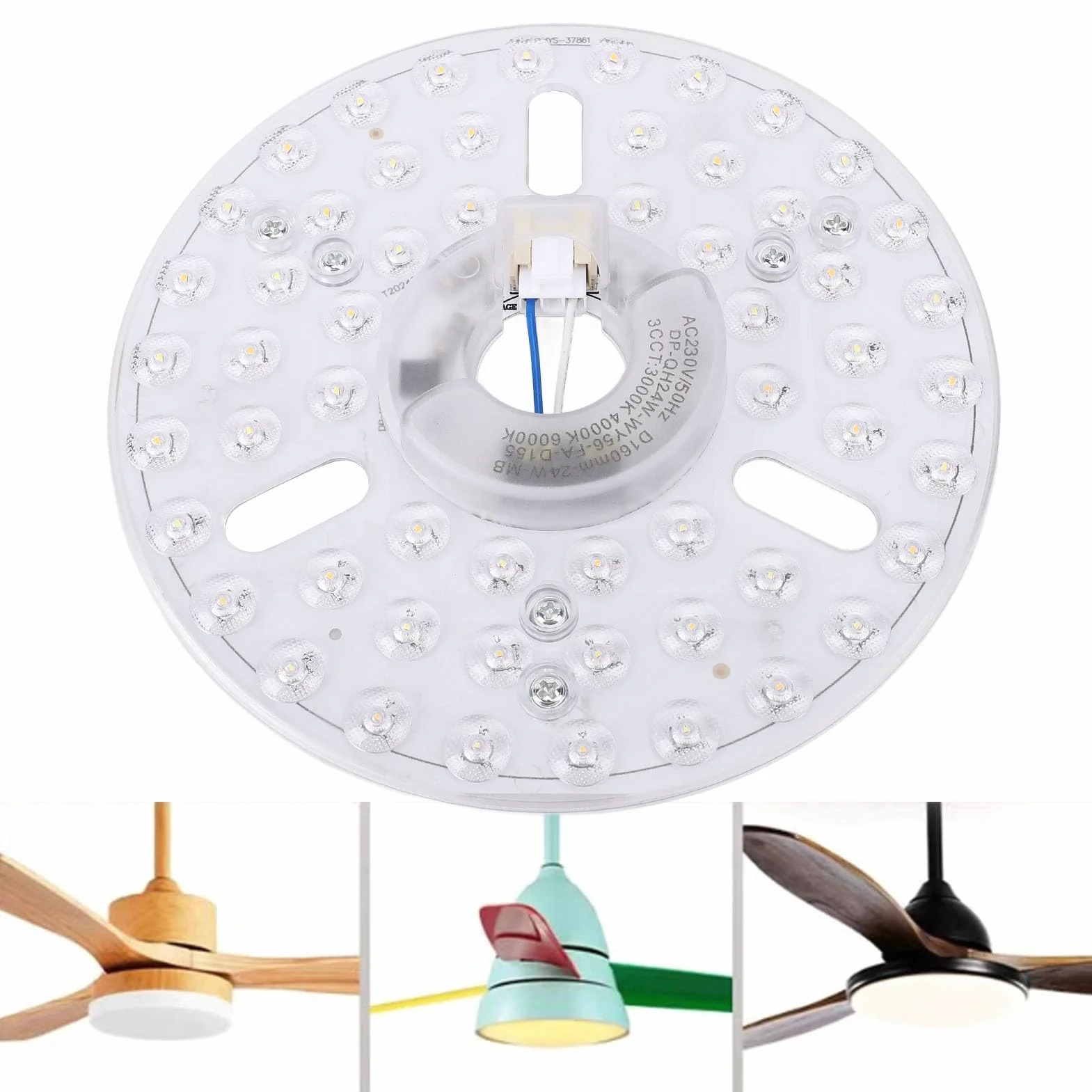 Wentylatora LED 6,3 cala 24W CCCT 230V Zestaw Magnetyczny 3 Kolor Dimmable