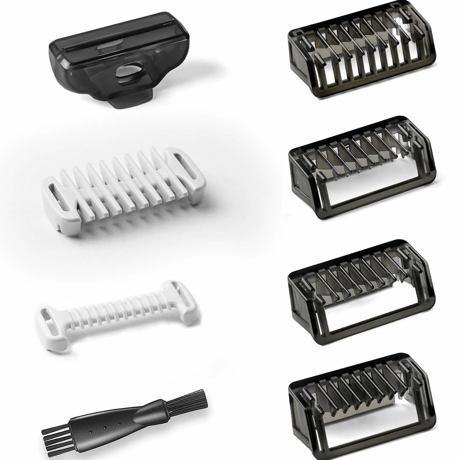 Flintronic 8 szt. nasadek grzebieni ochronnych, zestaw zamienny do trymera do brody, grzebienie prowadzące 1/2/3/5 mm i nasadka ochronna, grzebień ochronny skóry 0 mm i grzebień do ciała 3 mm, do O