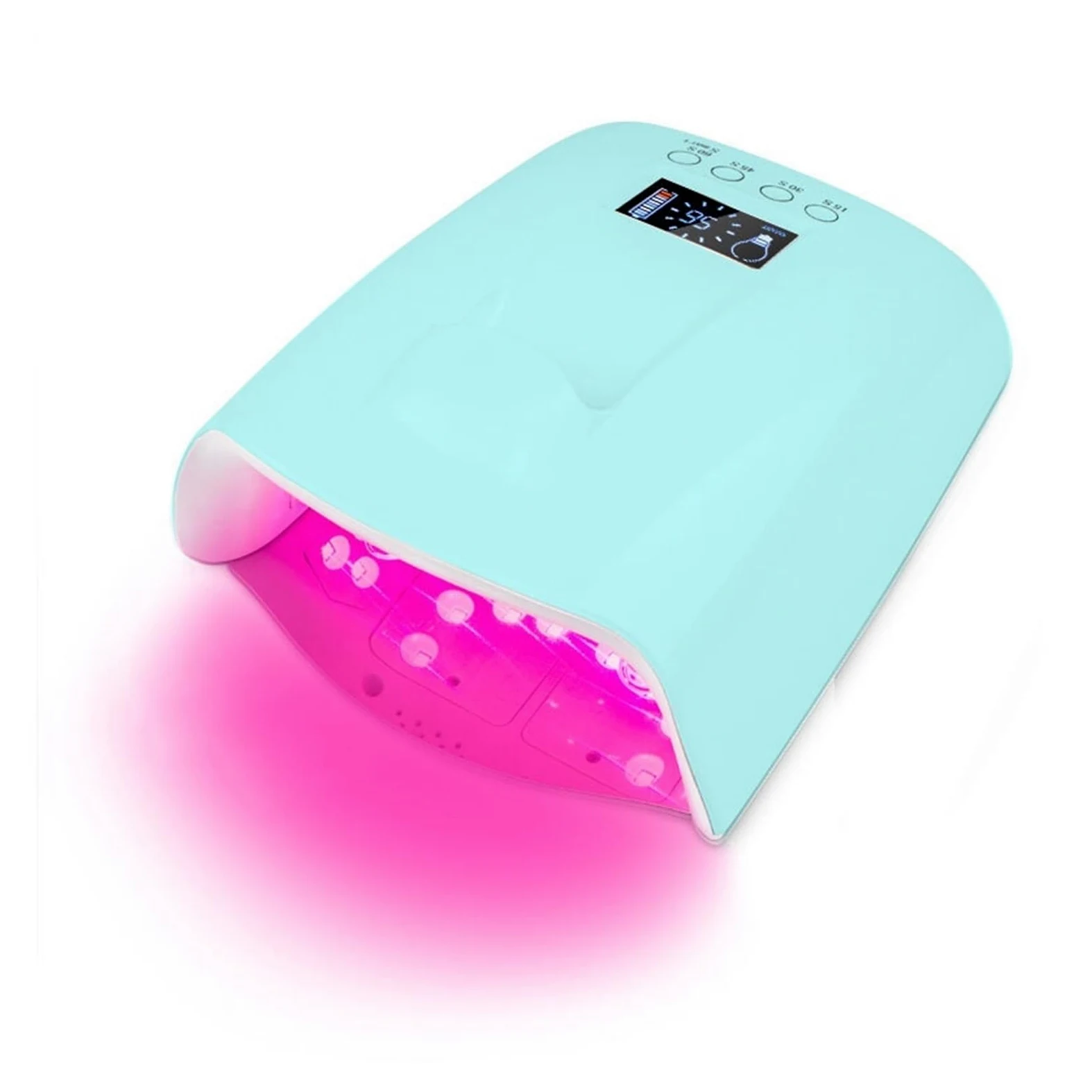 Lampa LED UV do paznokci Lampa LED UV do paznokci Bezprzewodowa CZERWONA lampa Bezprzewodowa 60 W Lampa LED UV do paznokci do utwardzania lakieru żelowego Bezprzewodowa z baterią litową 60 W Pro Light