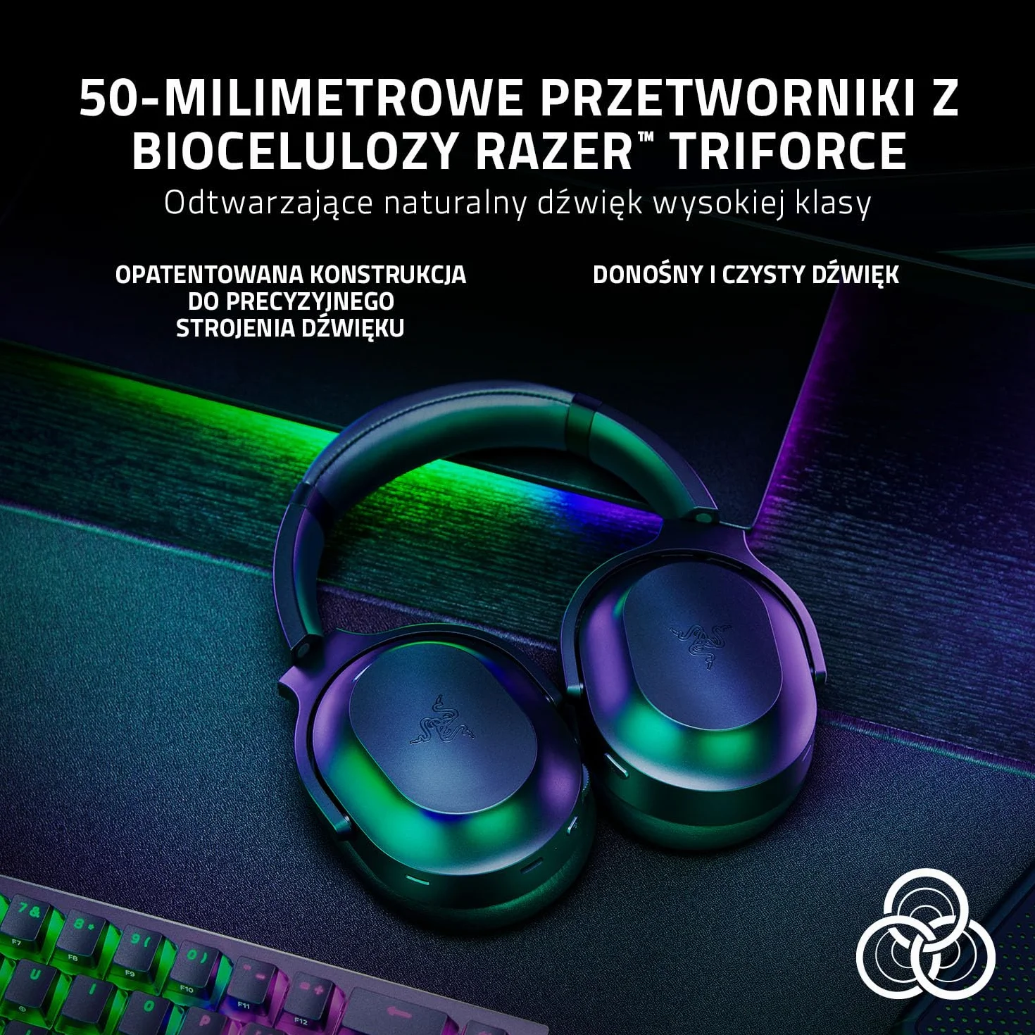 Razer Barracuda Pro - Bezprzewodowy zestaw słuchawkowy do gier (Hybrid ANC, wzmacniacz dźwięku THX, SmartSwitch Wireless, przetworniki TriForce 50mm, zintegrowane mikrofony) Czarny