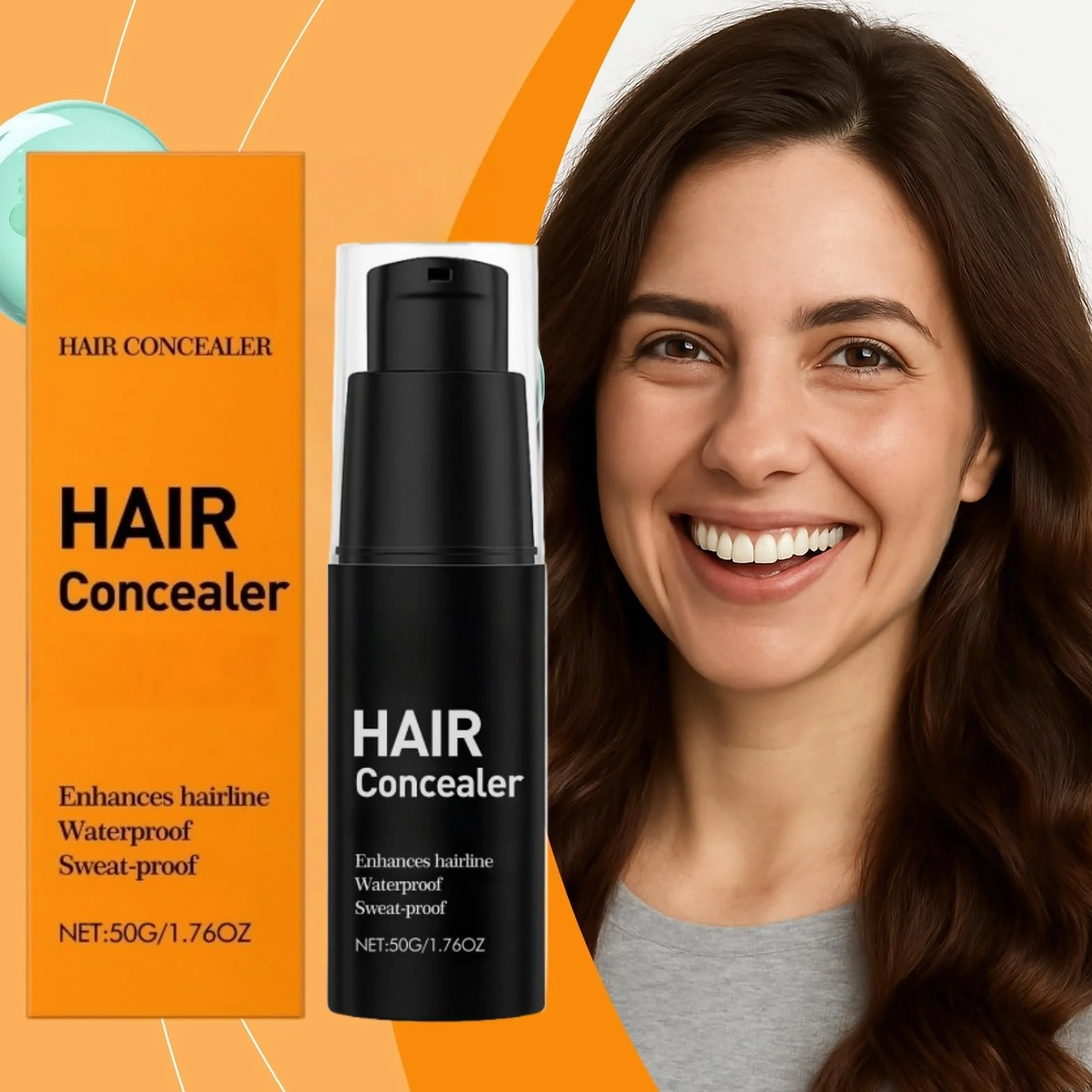 Hair Concealer, Root Touch Up Color do szarych koców i przerzedzających się włosów, wodoodporny i odporny na pot krem kryjący dla mężczyzn i kobiet (1)