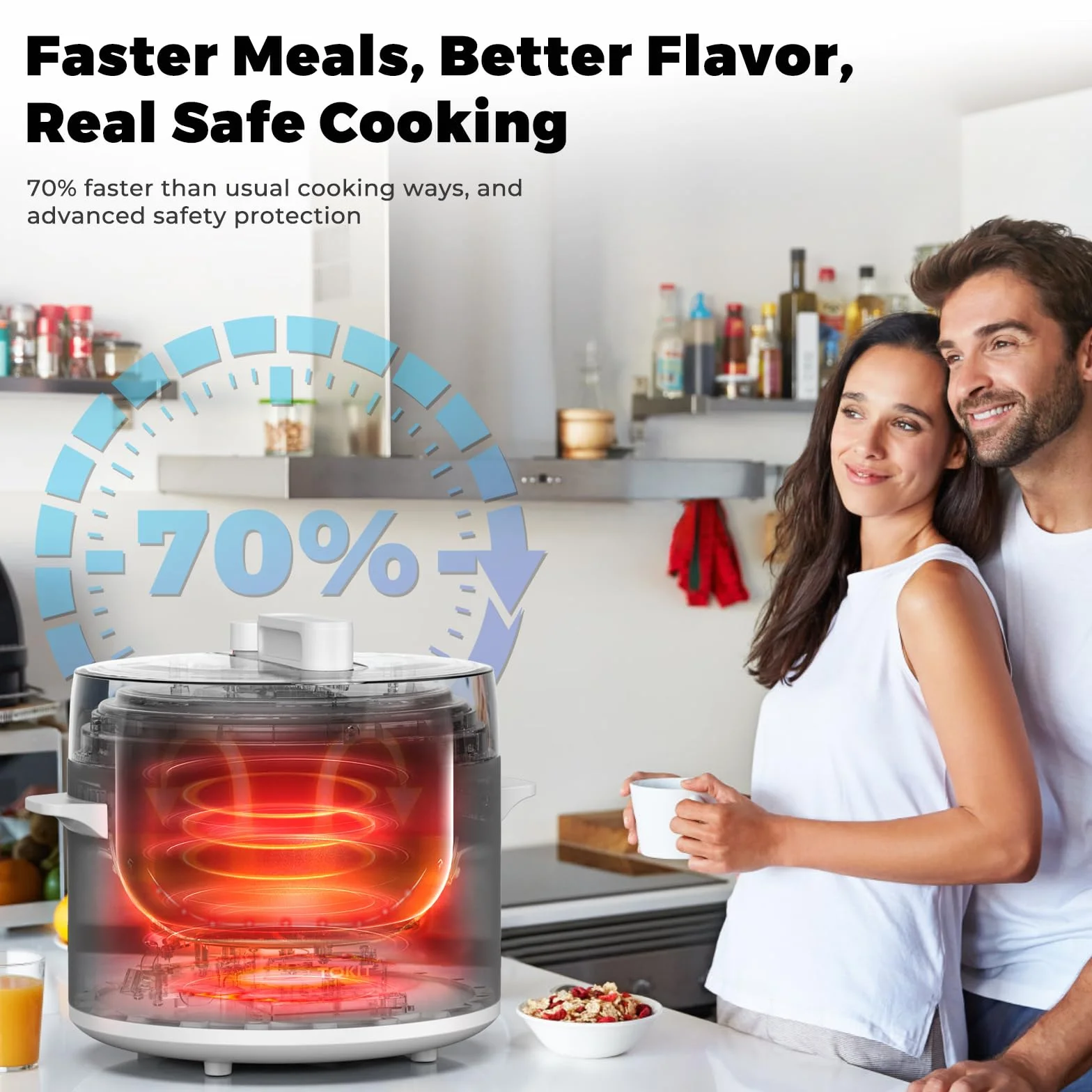 TOKIT Pressure Cooker 5 l, szybkowar elektryczny wielofunkcyjny z 14 programami, MiHome Smart Control