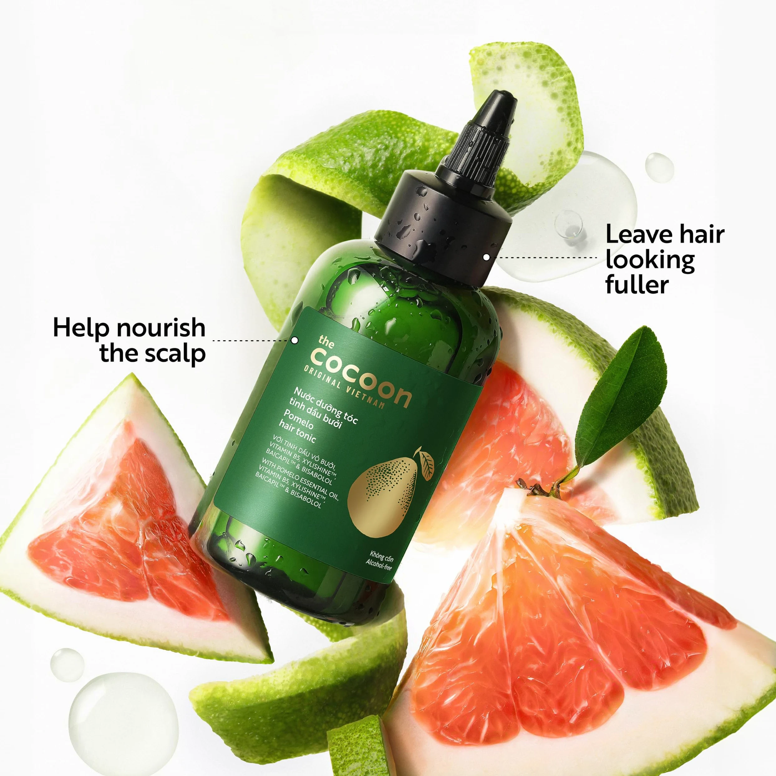 COCOONORIGINAL Cocoon Grejpfrutowy tonik do włosów Olejek grejpfrutowy do włosów Wegańskie serum do skóry głowy Zabieg na cienkie, zniszczone i łamliwe włosy Gładkie i zredukowane