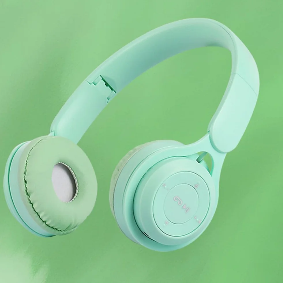 Opaska na głowę Bluetooth Y08 bezprzewodowy zestaw słuchawkowy Bluetooth przenośny składany zestaw słuchawkowy dla dzieci zielony
