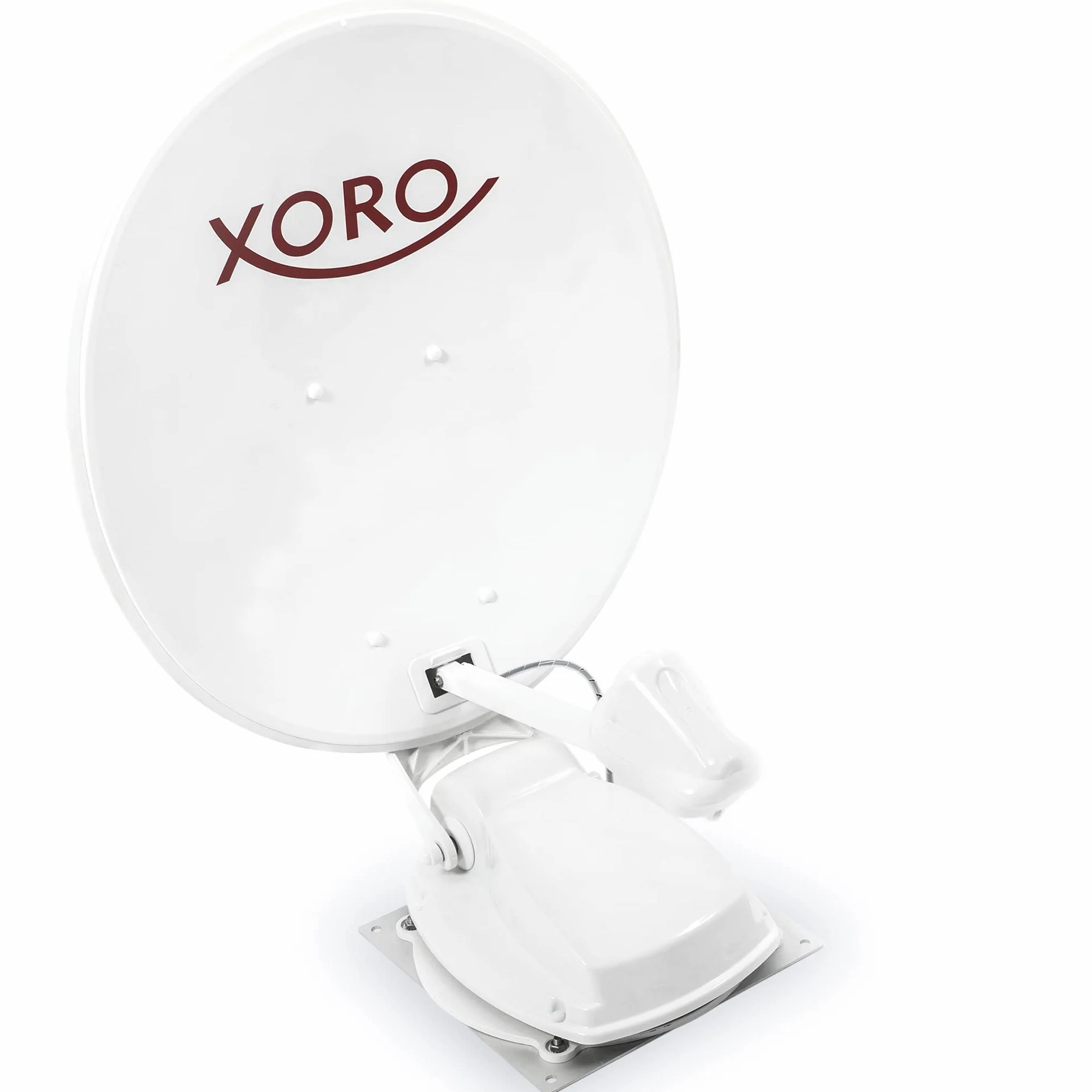 XORO MTA 65 – w pełni automatyczna antena satelitarna 65 cm, wkładka stacjonarna i mobilna, zasilanie 12/24 V, w zestawie sterownik, kabel instalacyjny i akcesoria, kolor biały