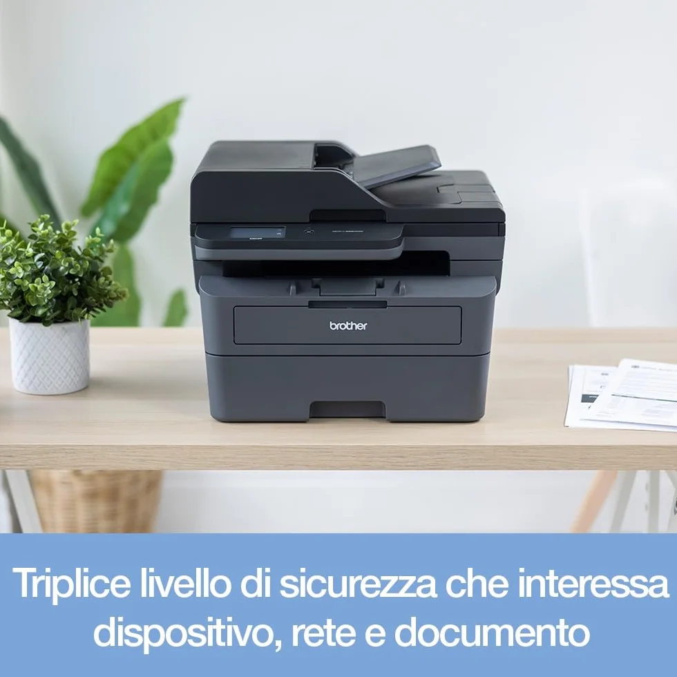 Brother DCP-L2665DW - wielofunkcyjna drukarka 3 w 1 (drukowanie/skanowanie/kopiowanie) czarno-biała - WiFi i Ethernet - automatyczna ładowarka - 50 arkuszy - 6-miesięczny bezpłatny okres próbny w