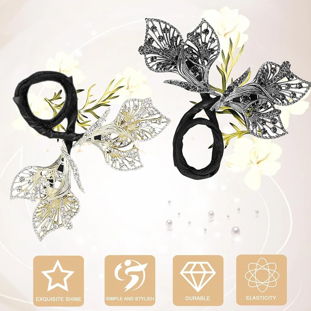 2 sztuki Rock Crystal Flower Hair Akcesoria do włosów, francuski twórca koka skręcanie włosów, Twist Curler Pączek Pączek Twist Maker do włosów