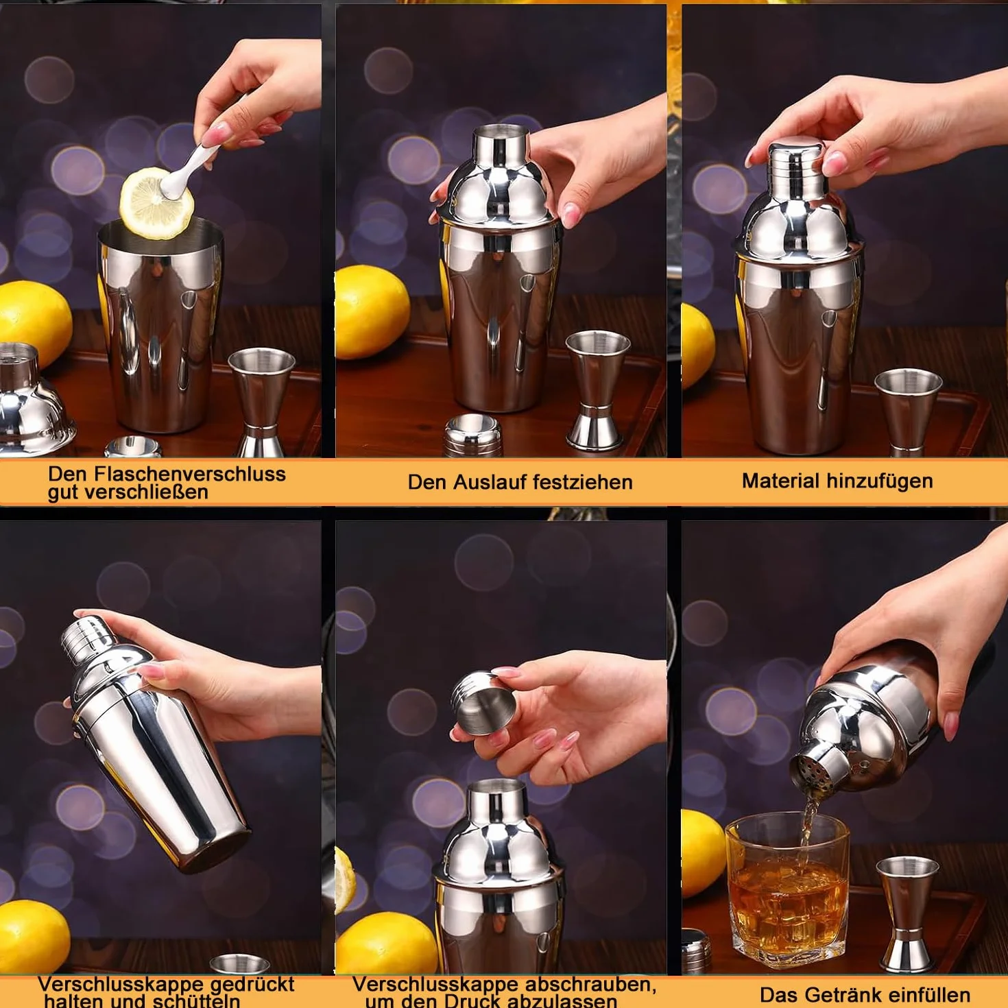 Zestaw do przygotowywania koktajli 750 ml akcesoria barowe