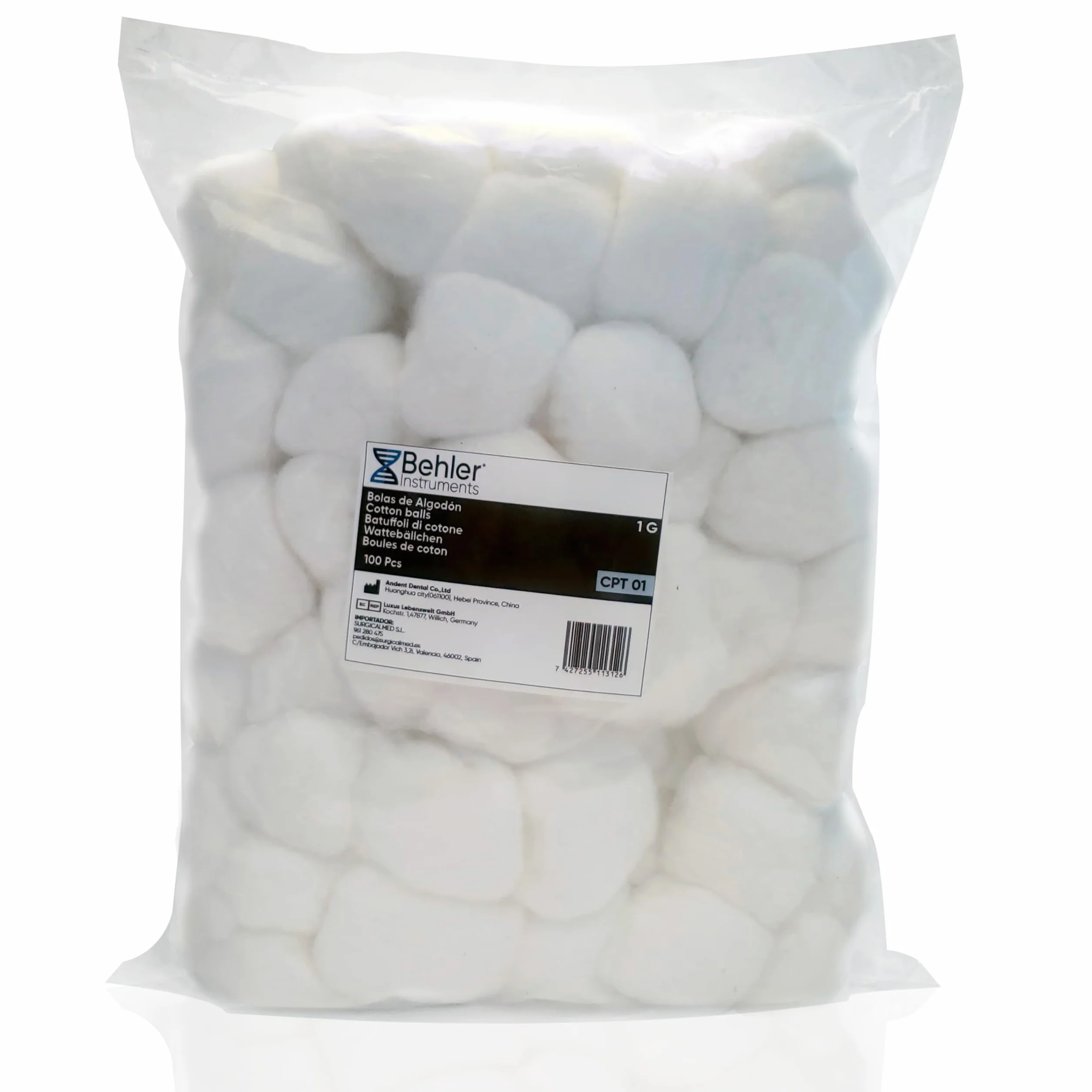 Kulki bawełniane kosmetyczne 100 g (ok. 100 szt.), 100% bawełna, białe – miękkie i chłonne do demakijażu, toniku, manicure i higieny, do domu i podróży