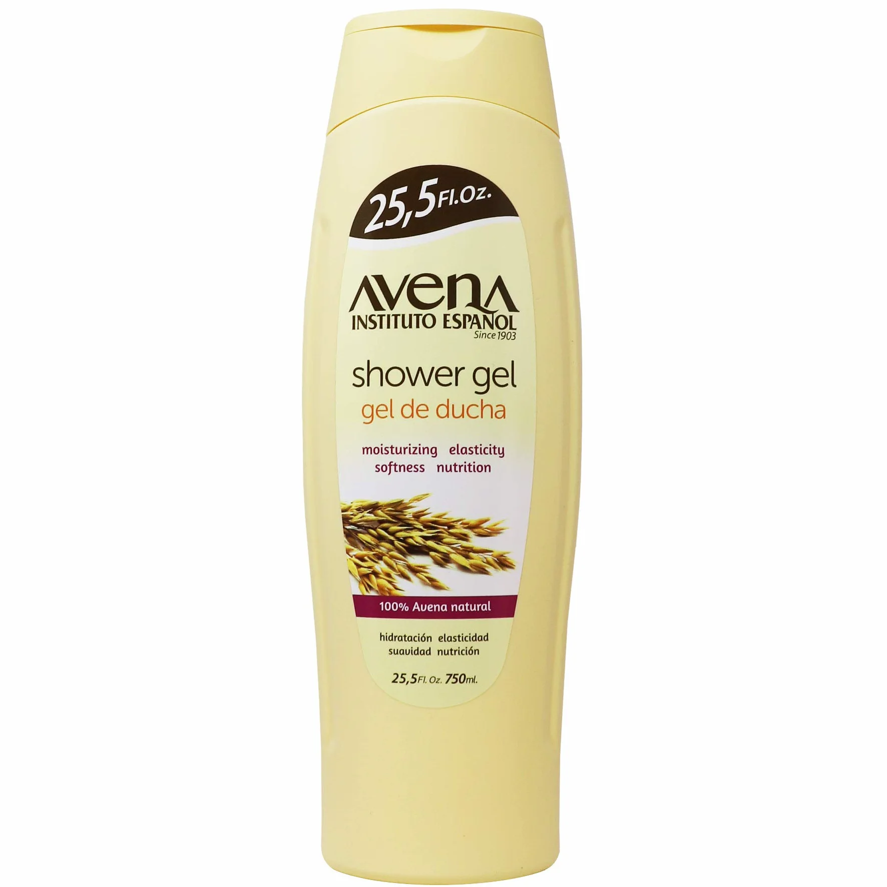 Avena Instituto Español Żel pod prysznic, nawilżający i zmiękczający, elastyczność i odżywianie, 100% naturalny owies, 2 opakowania po 25,5 l Oz każda, 2 butelki