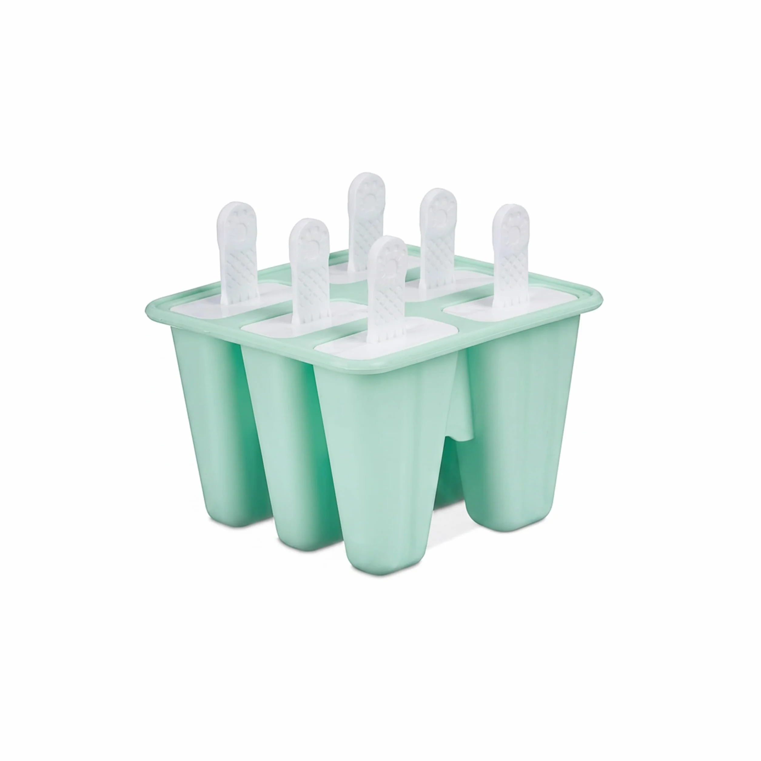 Relaxdays Silikonowe Formy do Lodów na Patyku 6 szt. 80 ml Turkusowy/Biały