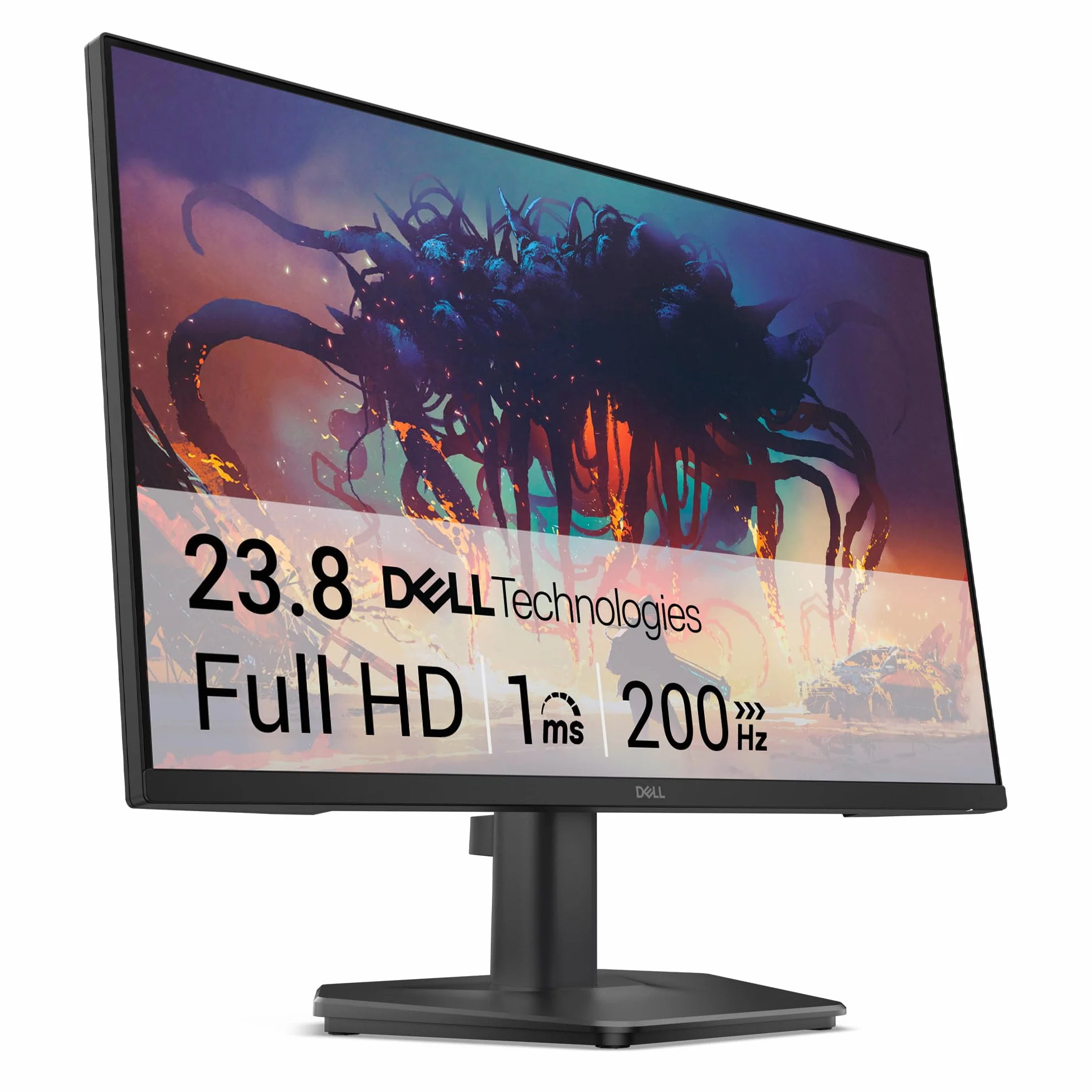 Dell 24 monitor gamingowy – SE2425HG, Full HD (1920 x 1080), 200 Hz, szybki IPS, 1 ms, AMD FreeSync Premium, 99% sRGB, VESA (100 x 100 mm), DisplayPort, 2 HDMI, 3 lata, czarny