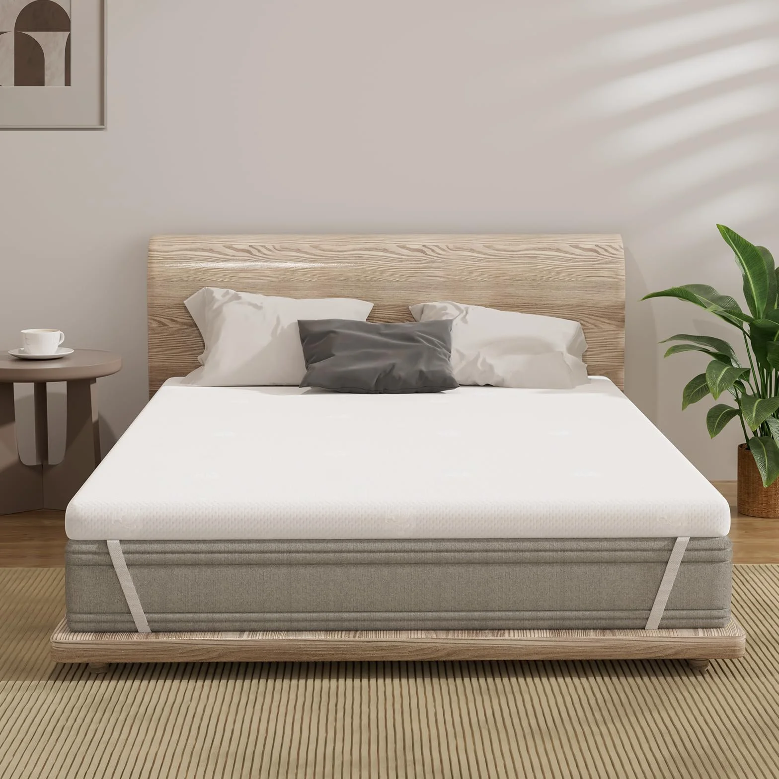 FRIDEKO Nakładka na materac o wysokości 8 cm, nakładka na materac 160 x 200 cm, H2 i H3 nakładka z pianki z pamięcią kształtu, zdejmowana i nadająca się do prania poszewka, nadaje się do łóżka