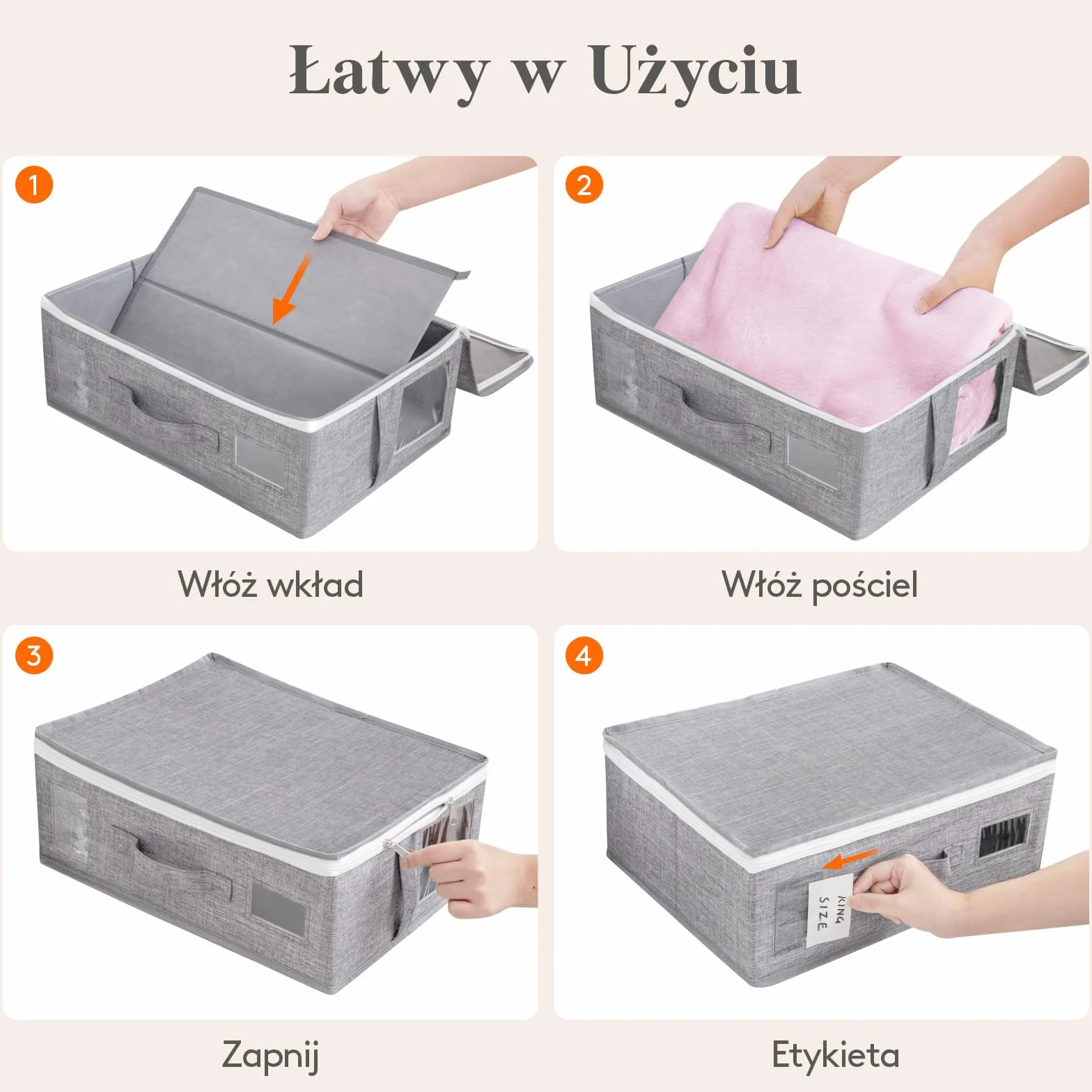 Lifewit 6 sztuk składanej torby do przechowywania pościeli, organizer na kołdrę, 40×30×15 cm