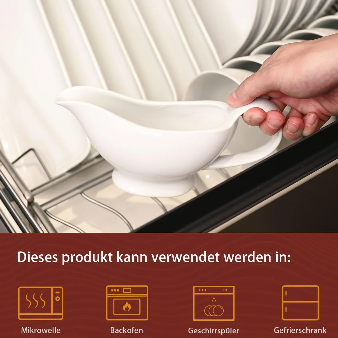 WishDeco Ceramiczna sosjerka porcelana 20 ml