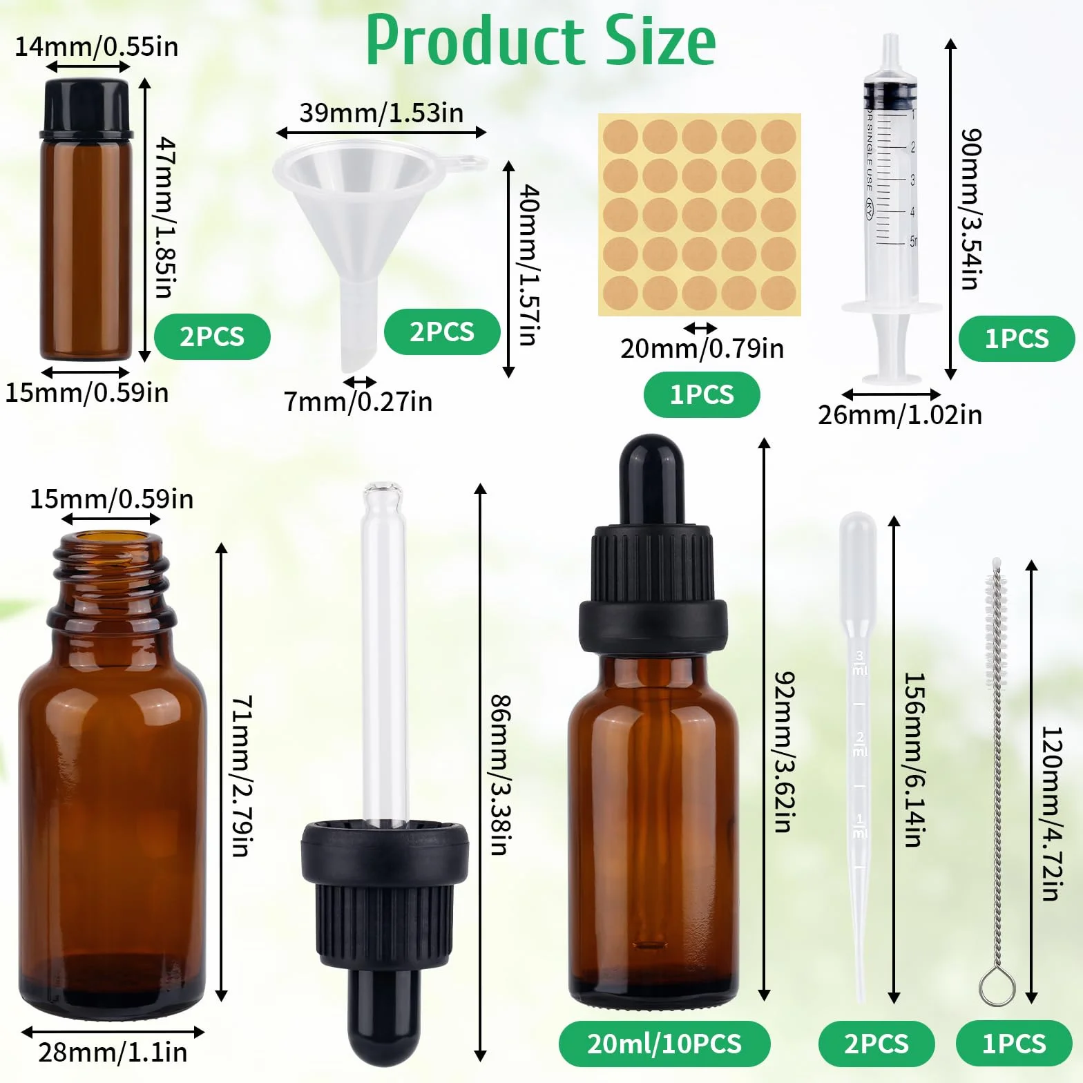 10 sztuk z pipetą 20 ml, brązowe butelki, kroplomierz 20 ml, apteczna butelka z kroplomierzem, pipeta do olejków eterycznych, perfumy, roztwory