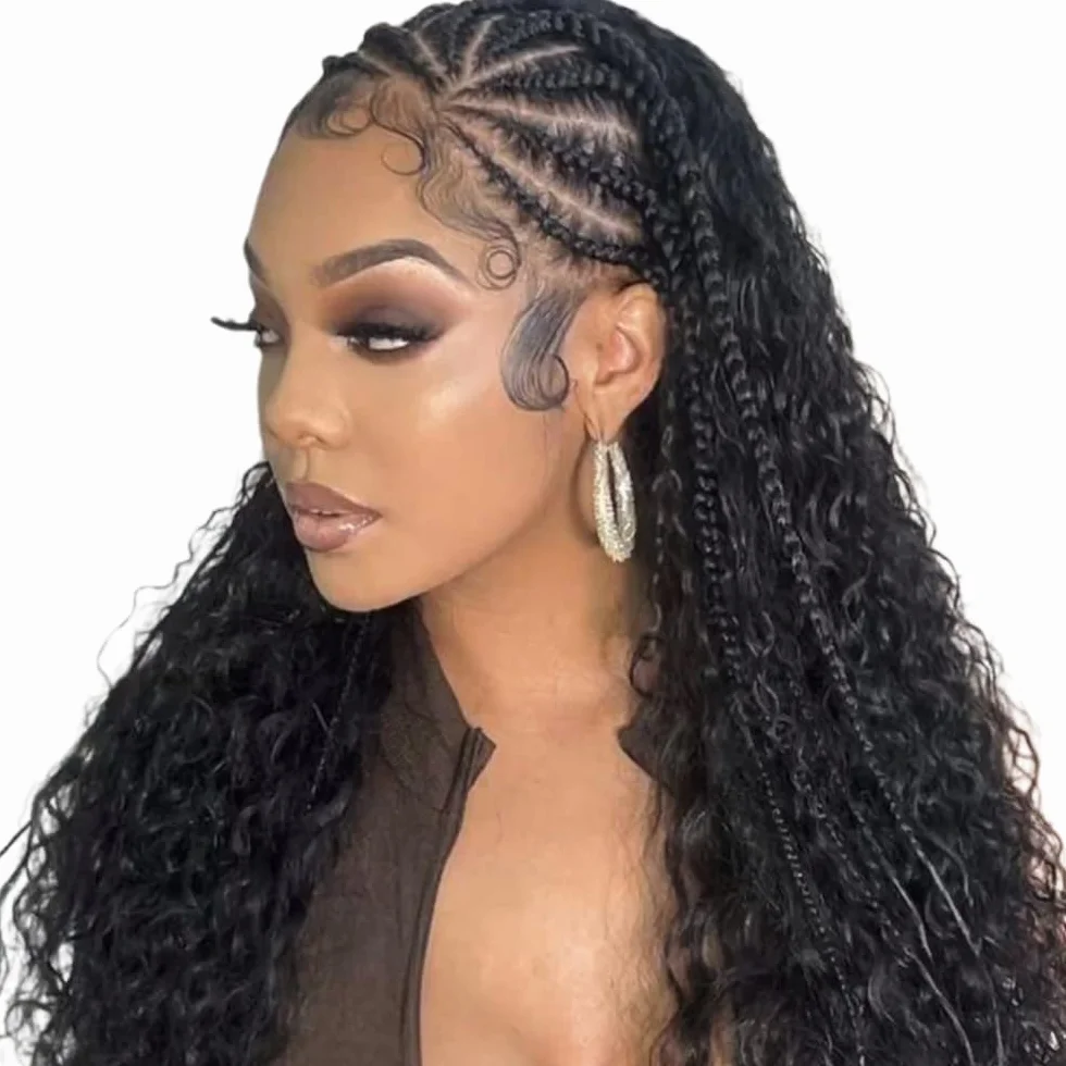 Human Braiding Hair Water Wave Human Hair Brazilian Curly Boho Hair for Braiding No Weft for Boho Braids Human Hair Natural color Wet and Wavy for Extensions Knotless Braids (16 inch/50g)