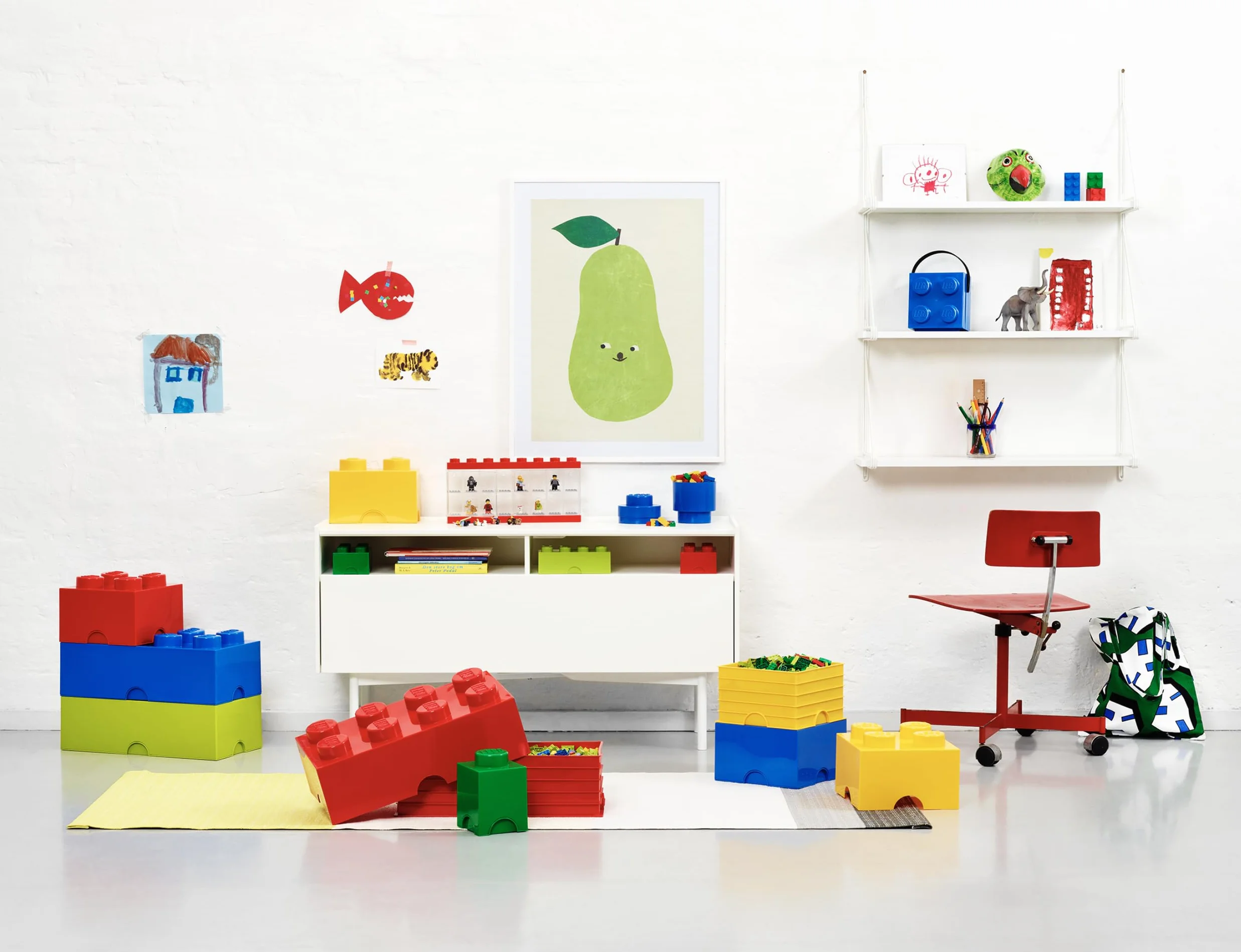 LEGO Kamień do Przechowywania, 4 Wypustki, Pudełko do Przechowywania, Niebieski