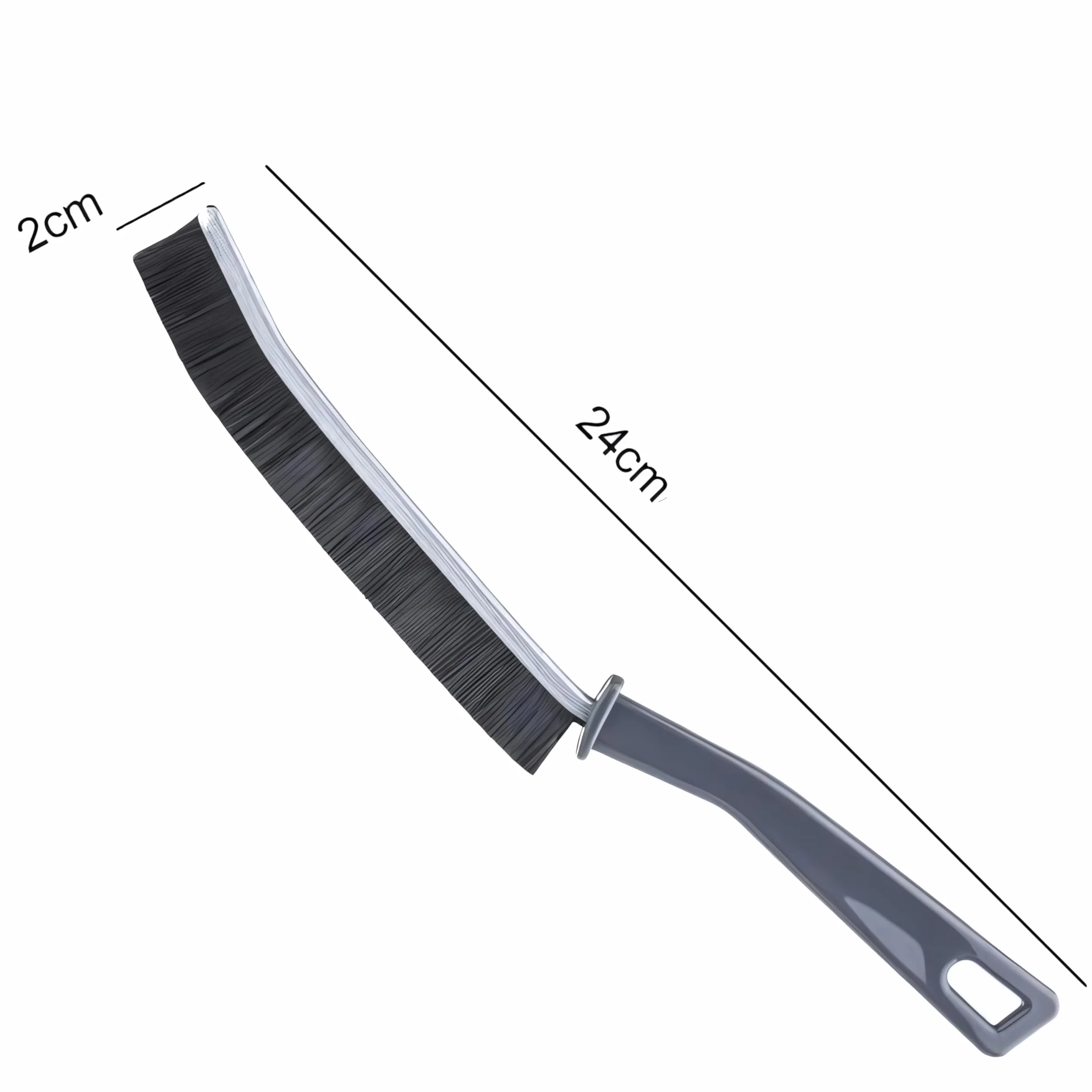 Retoo Szczotka do czyszczenia szczelin z twardego włosia 24 cm długości, otwór do zawieszenia, szczotka do czyszczenia narożników, szczotka do fug, do łazienki, narzędzia do czyszczenia drzwi, okien