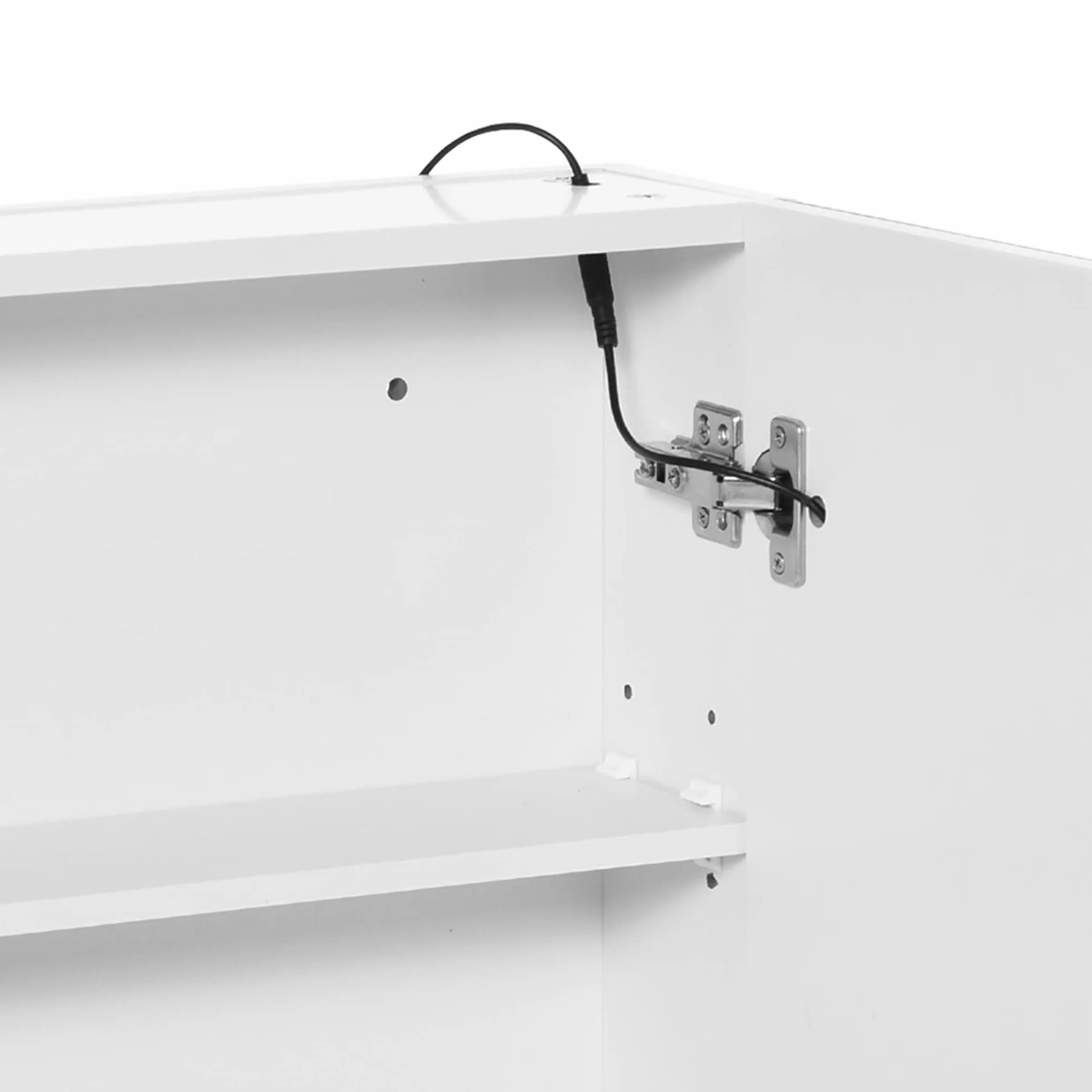 HOMCOM Podświetlane lustro LED Szafka ścienna Projekt łazienki 2 w 1 Słońce. 50L x 15 l x 60H cm MDF Biały