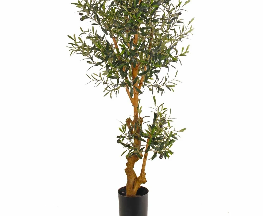 Sztuczne drzewo oliwne 150 cm w doniczce z 1872 listkami tekstylnymi 42 oliwki