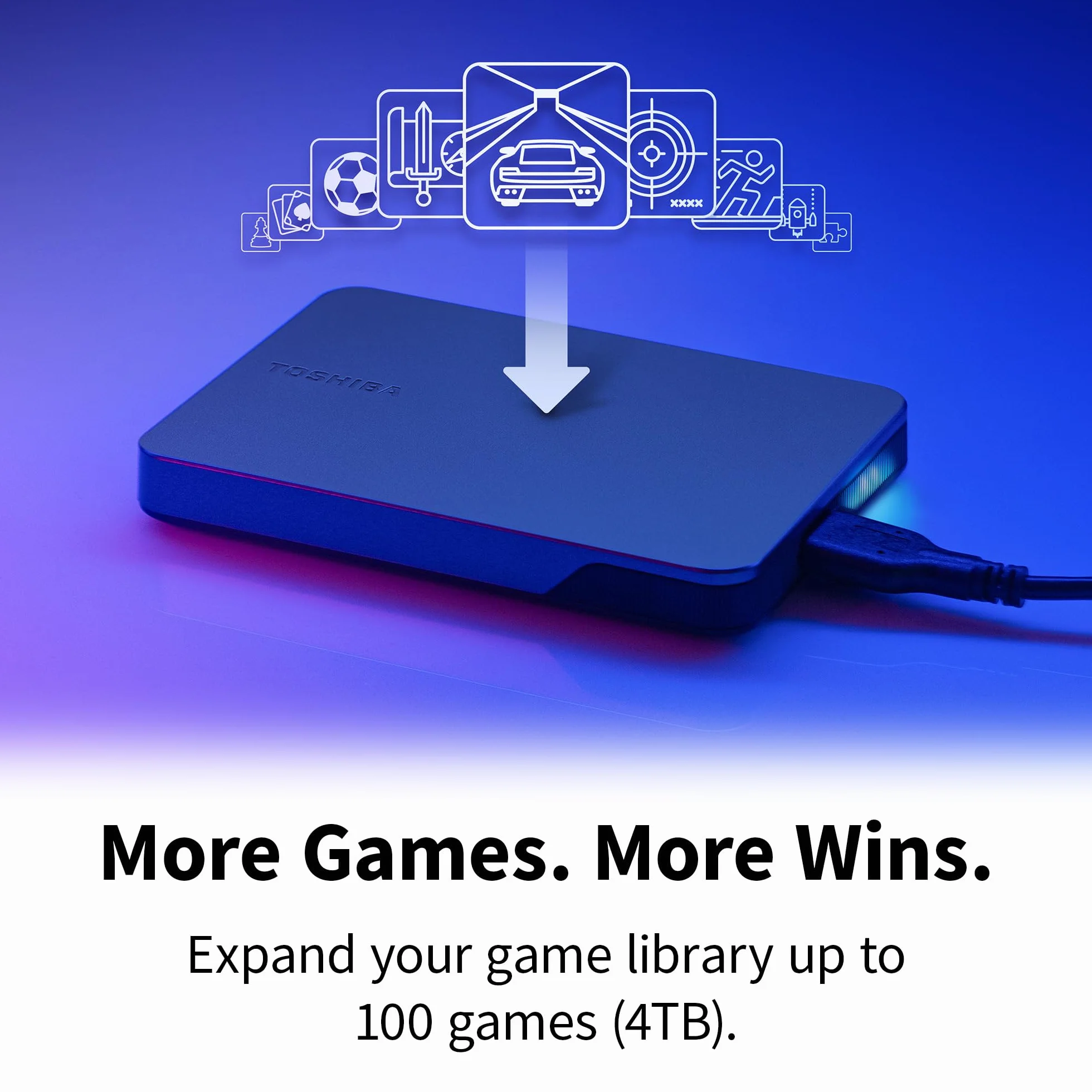 Toshiba Canvio Gaming przenośny zewnętrzny dysk twardy 4 TB, USB 3.2, do Play Station i Xbox, czarny (HDTX240EK3CA)