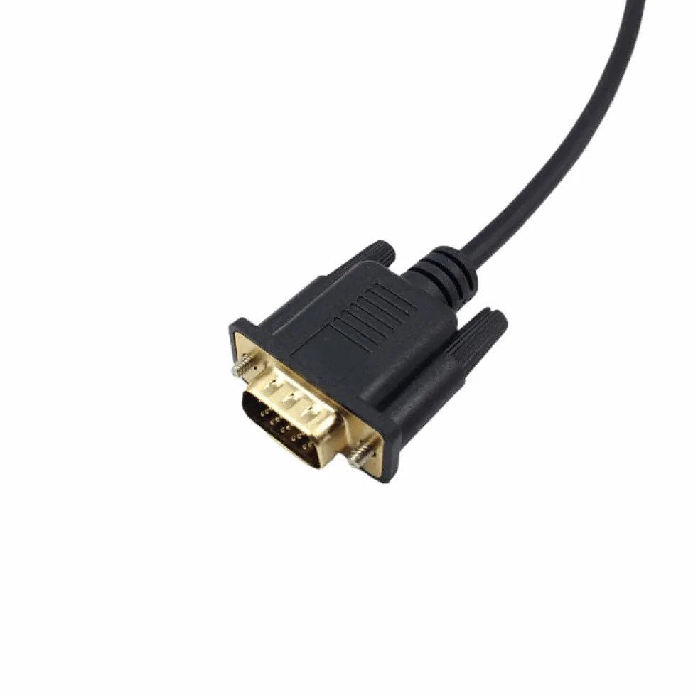Adapter Kabla na VGA 1,8 M, Męski Konwerter DisplayPort na VGA z Pozłacanymi Złączami, Obsługa Rozdzielczości Wideo 1080P dla Monitora Komputerowego (Black)