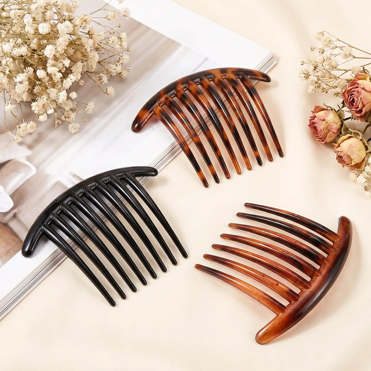 3 sztuki grzebień do włosów, grzebień wtykowy, grzebień do rozłupywania, mini grzebień do włosów, w stylu vintage, francuskie grzebienie boczne