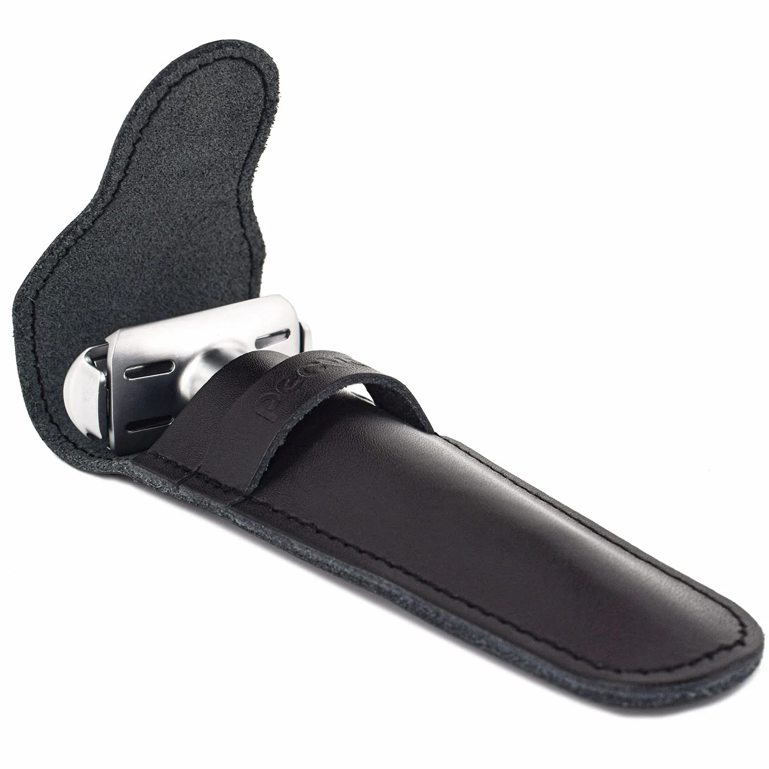 Oryginalna skórzana osłona ochronna na brzytwę ze skóry / Travel Case for Any Safety Razors - Brown Razor Case Keeps Your Double Edge Razor Blade Safe..., czarny, modny;