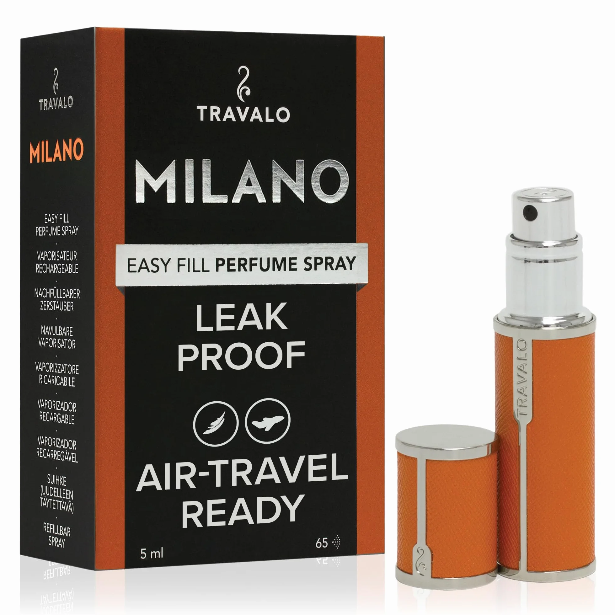 Travalo Milano HD Elegance Refill Perfume Spray, pomarańczowy