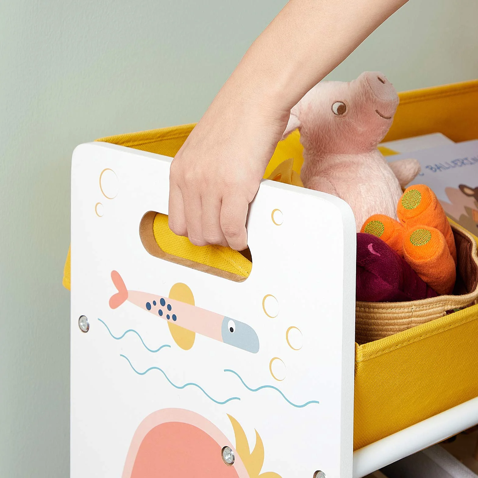SONGMICS GKRS04WT Regał do pokoju dziecięcego, z 12 pojemnikami z materiału, na książki i zabawki, organizer na zabawki, wielofunkcyjny, biały