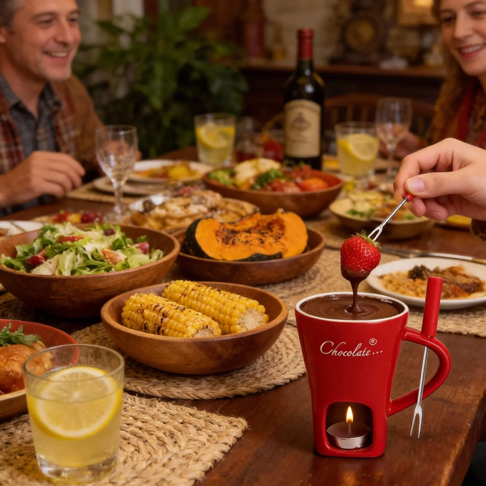 Kubek do fondue czekoladowego, ceramiczny, 130 ml, czekoladowy kubek do fondue z uchwytem na podgrzewacze i widelcami, czekoladowe fondue, zestaw do fondue, czekolady, fondue, zestaw do topienia