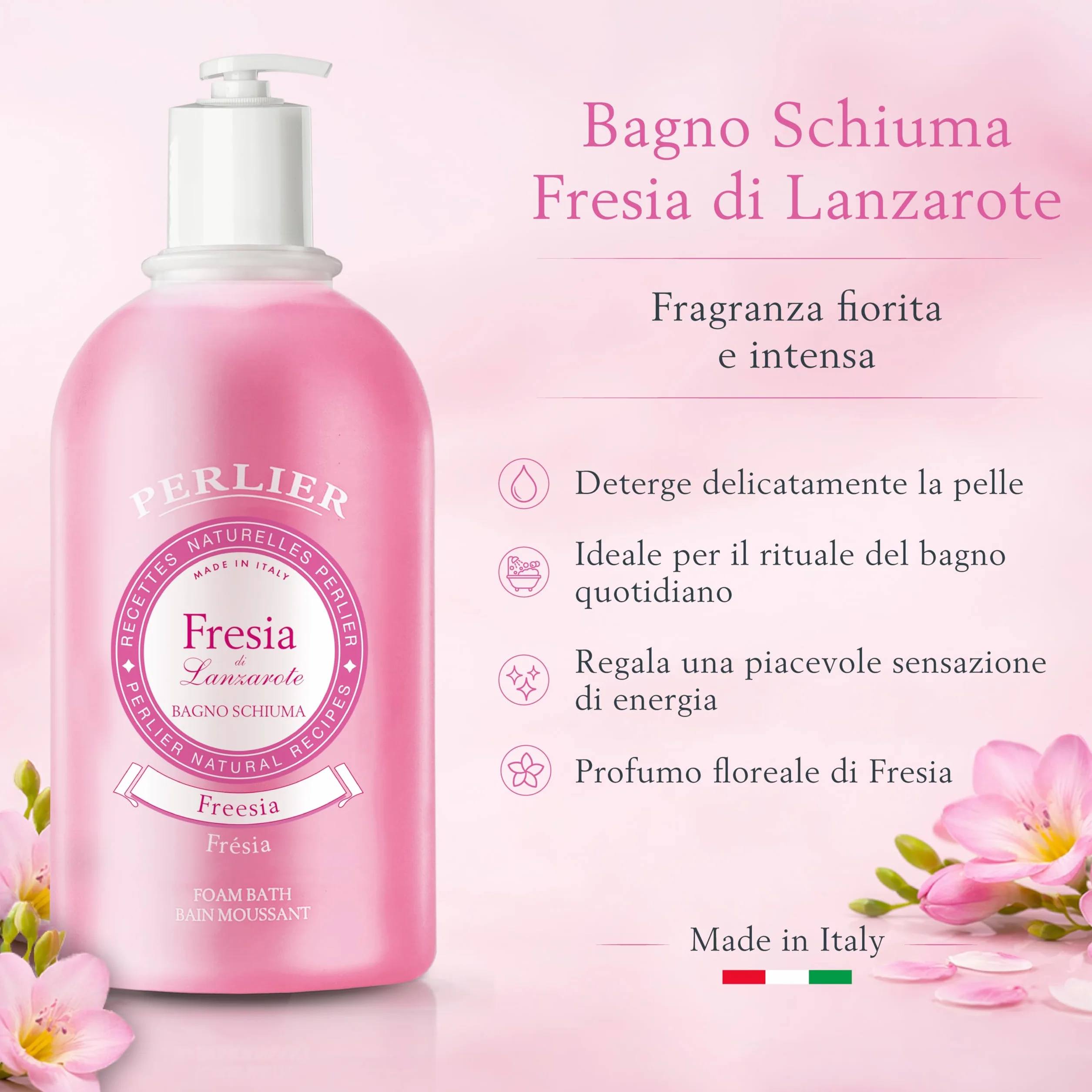 Perlier Płyn do kąpieli Freesie firmy Lanzarote – 3000 ml z dozownikiem
