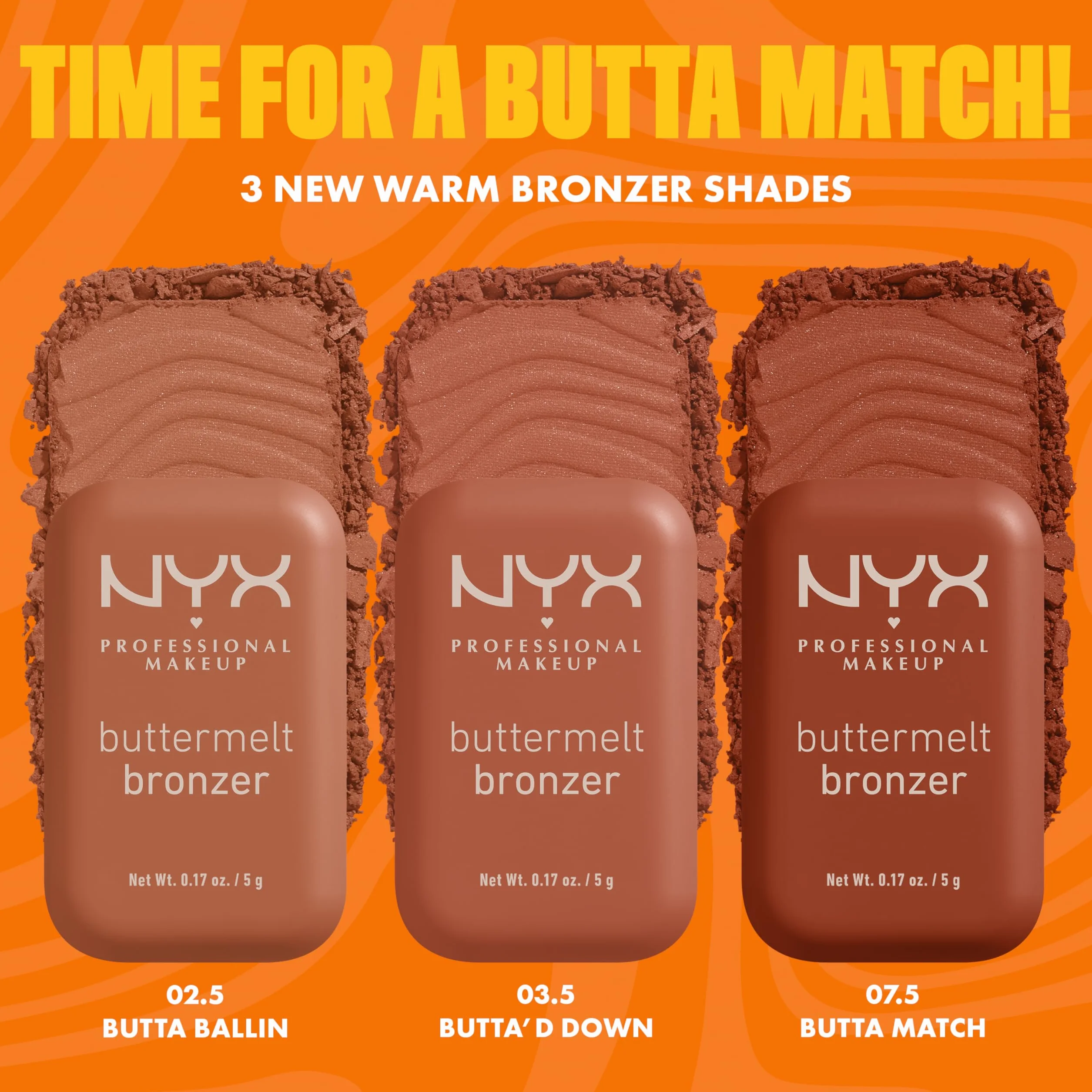 NYX Professional Makeup Buttermelt Bronzer, puder do opalania, czas do 12 godzin, bez plam, nie przenosi się, ton: kubek butta, 5 g