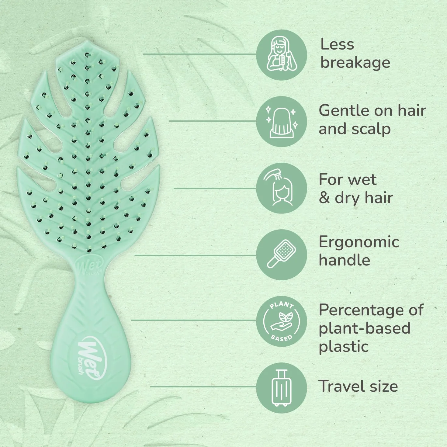 Wet Brush Go Green Mini szczotka do rozczesywania włosów zielona