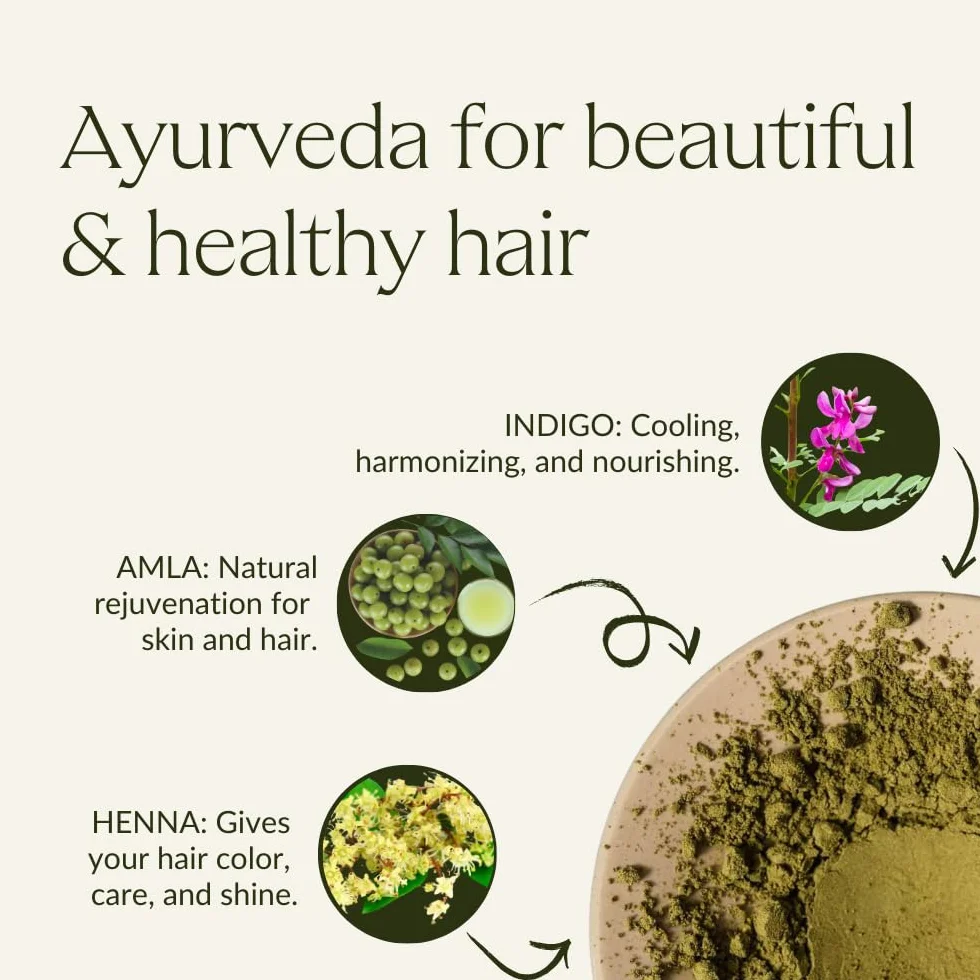 khadi ORZECHOWY BRAZ roślinna farba do włosów, zanurza włosy w cudownie ciepłym orzechowym nugatowym brązie, 100% roślinna, naturalna i wegańska, certyfikowane kosmetyki naturalne, 100g