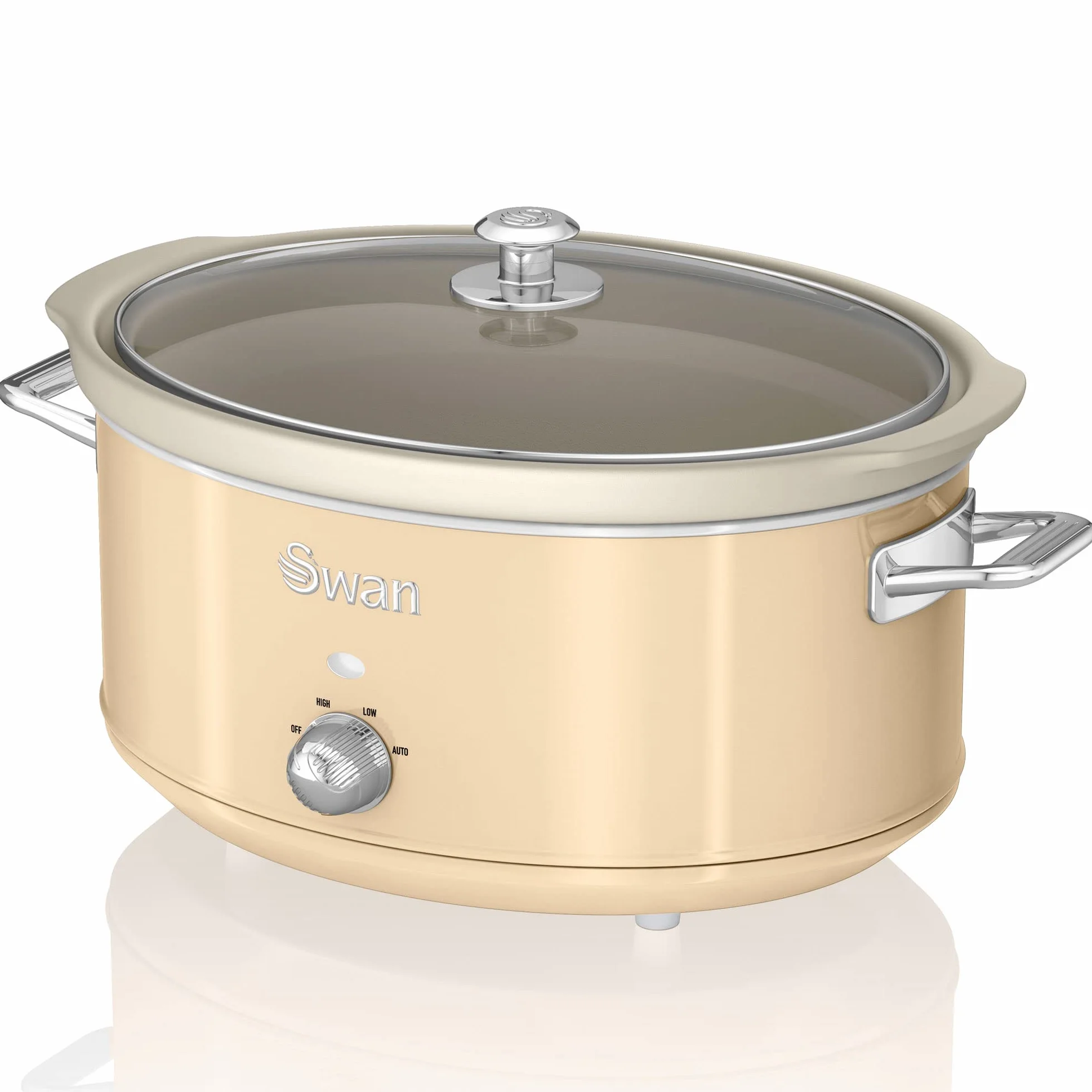 Swan Retro SF17031CNEU Wolna kuchenka 6.5L Nieprzywierająca ceramika 3 poziomy temperatury Kremowy 320W