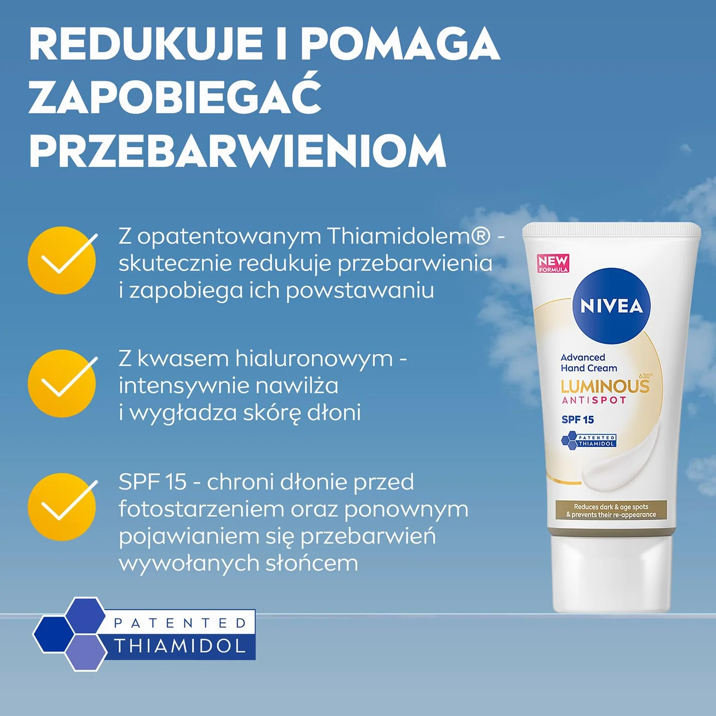 NIVEA Luminous 630 Krem do rąk przeciw przebarwieniom SPF 15, 50 ml