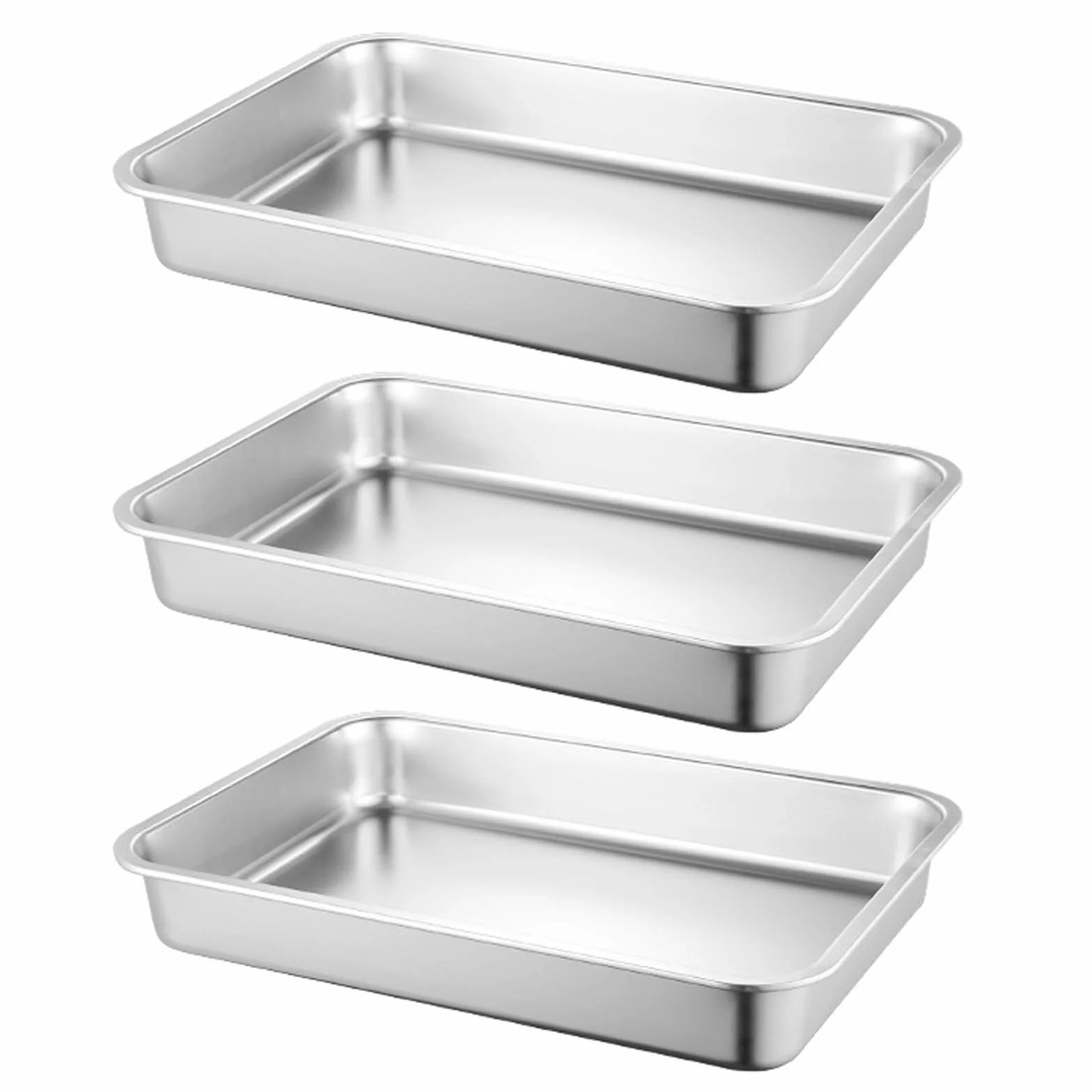 Zestaw foremek do zapiekania ze stali nierdzewnej 32 x 22 x 7 cm blacha do lasagne