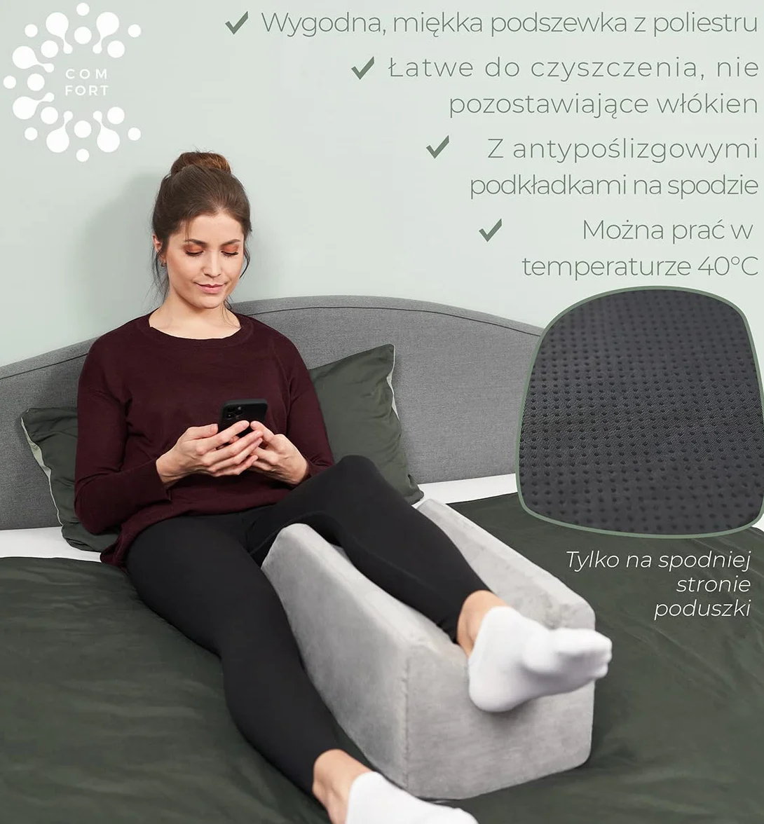 WELL B4 Ergonomiczna poduszka na żyły do unoszenia nóg klinowa