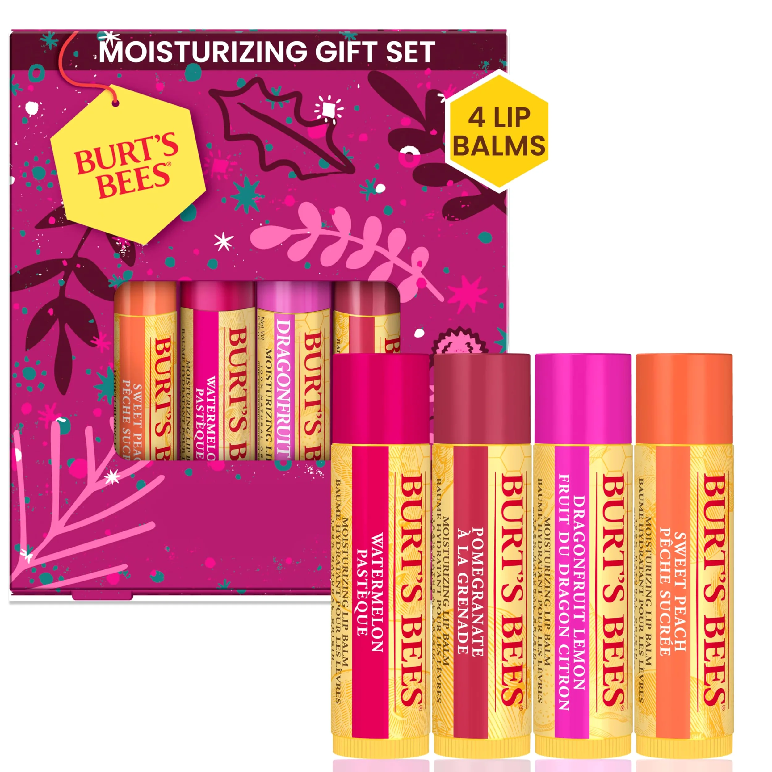 Burt'S Bees Bounty Fruit Balsam do Ust, 4 Sztuki