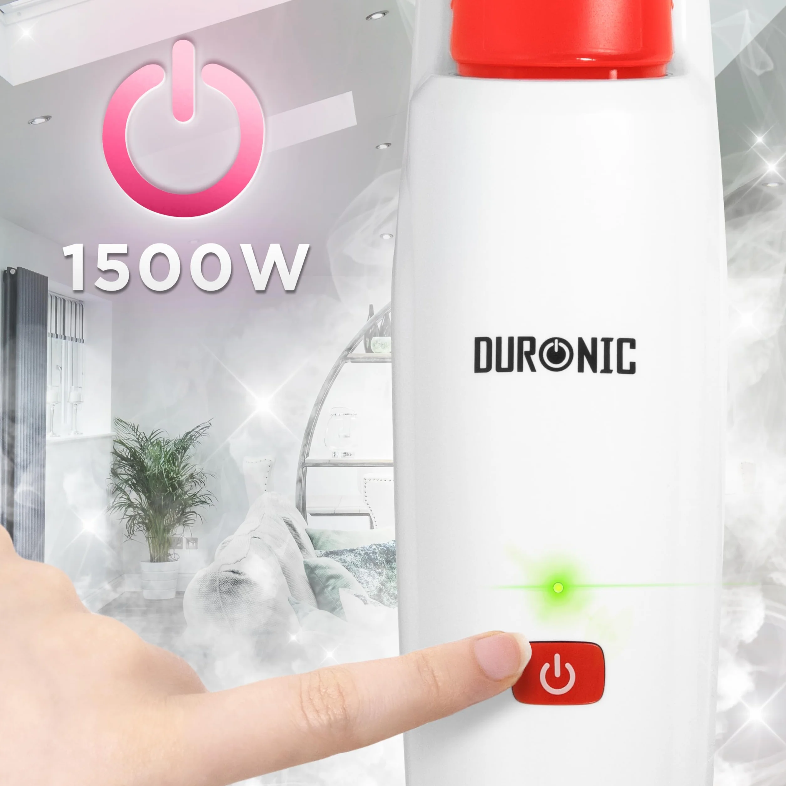 Duronic STM15 WE Elektryczny mop parowy 1500 W 500 ml 100°C Biały