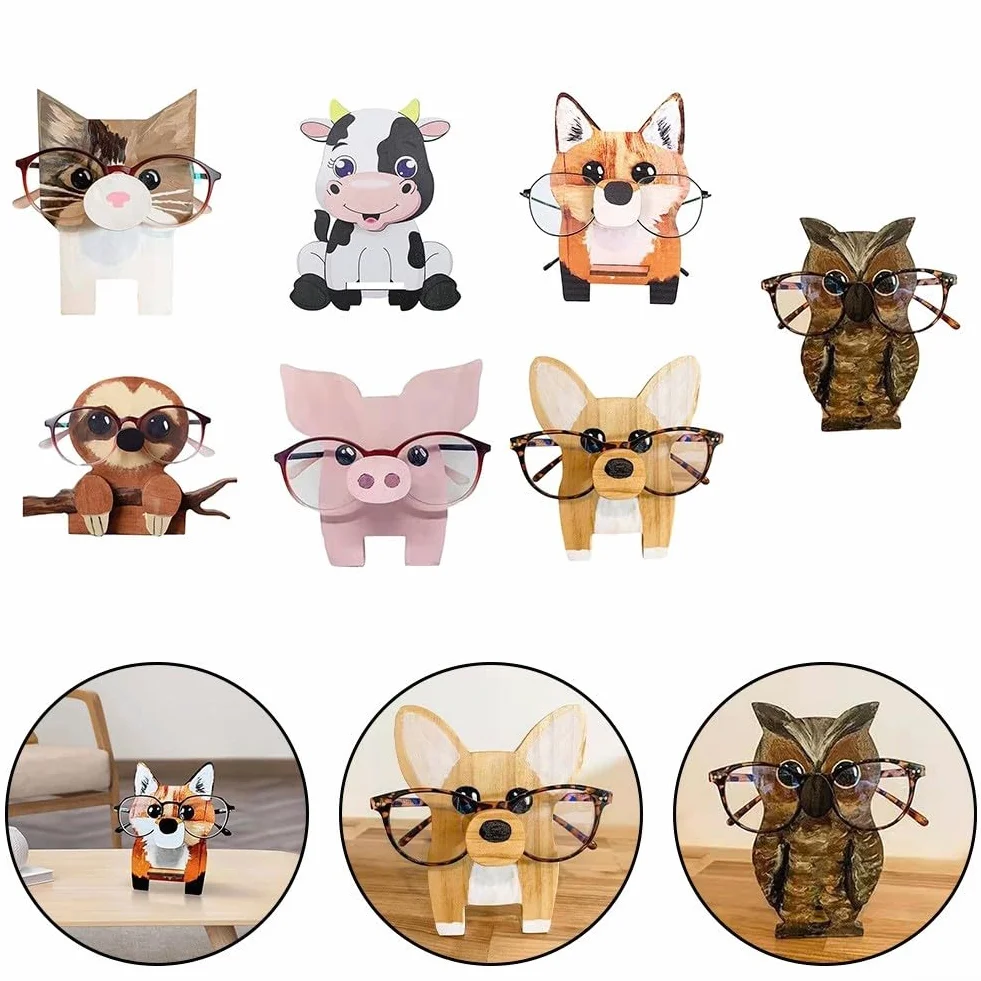 Unikalny stojak na okulary, wzór zwierzęcy z kreskówki, dodaje osobowości Twojej przestrzeni (corgi)