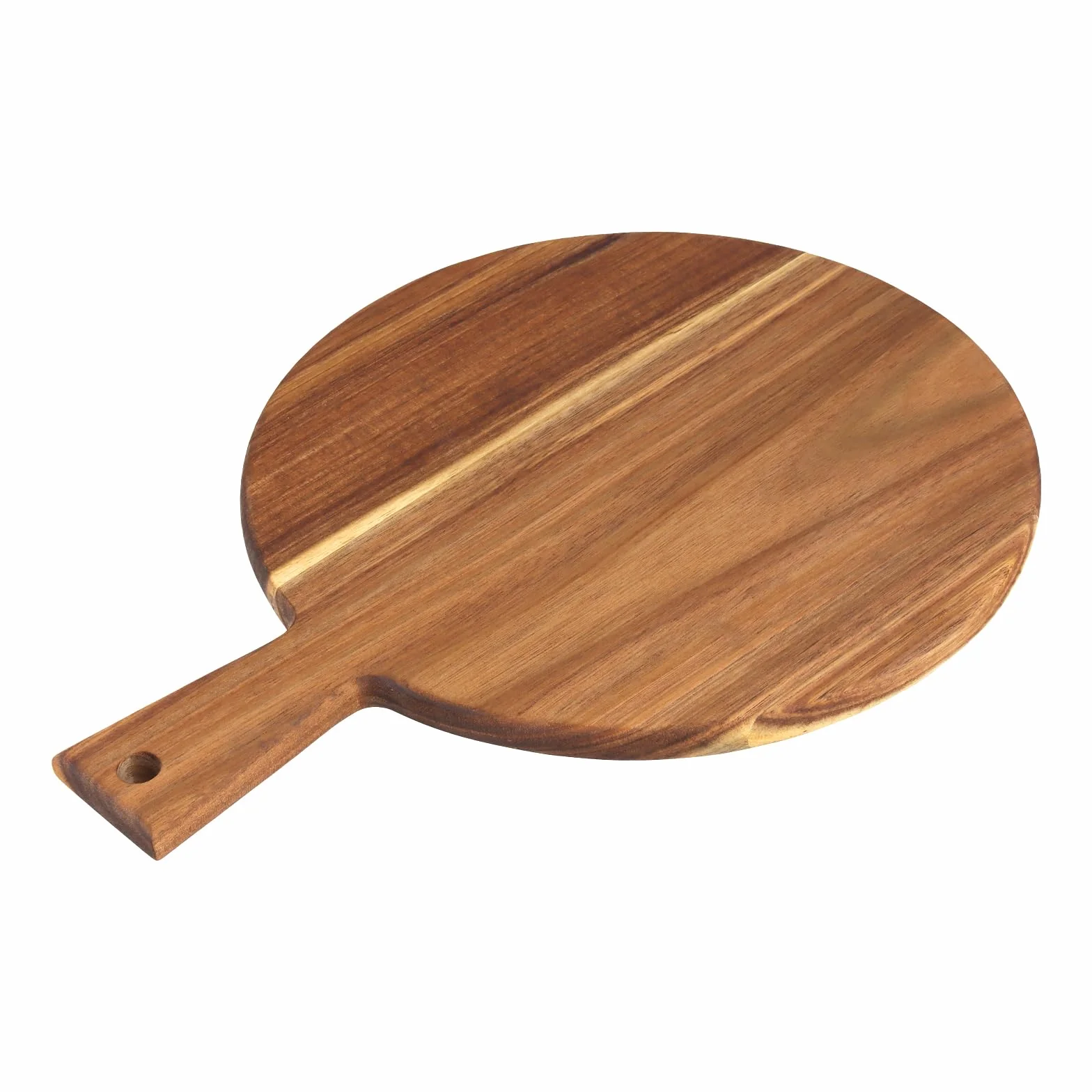 Drewniana deska do pizzy 30 cm z uchwytem, okrągła, brązowa, zestaw 2 sztuk