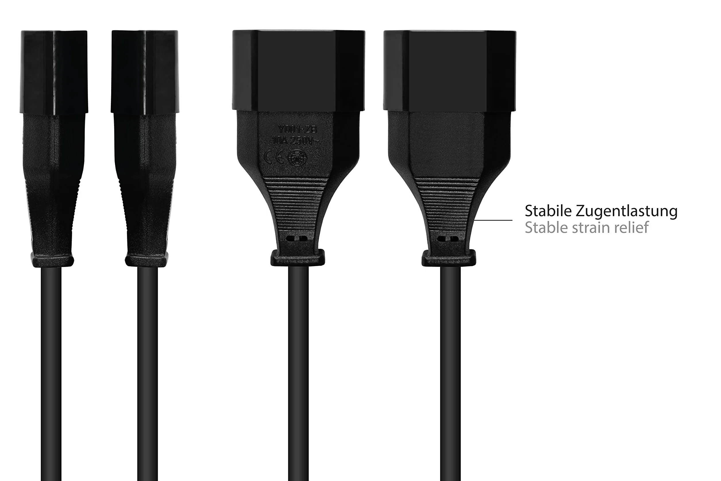 Good Connections Przedłużacz euro - 20 cm - wtyczka euro typu C (prosta) do gniazda euro (prosta) - przewód miedziany CU - przekrój żył: 0,75 mm² - przedłużenie kabla zasilającego - czarny